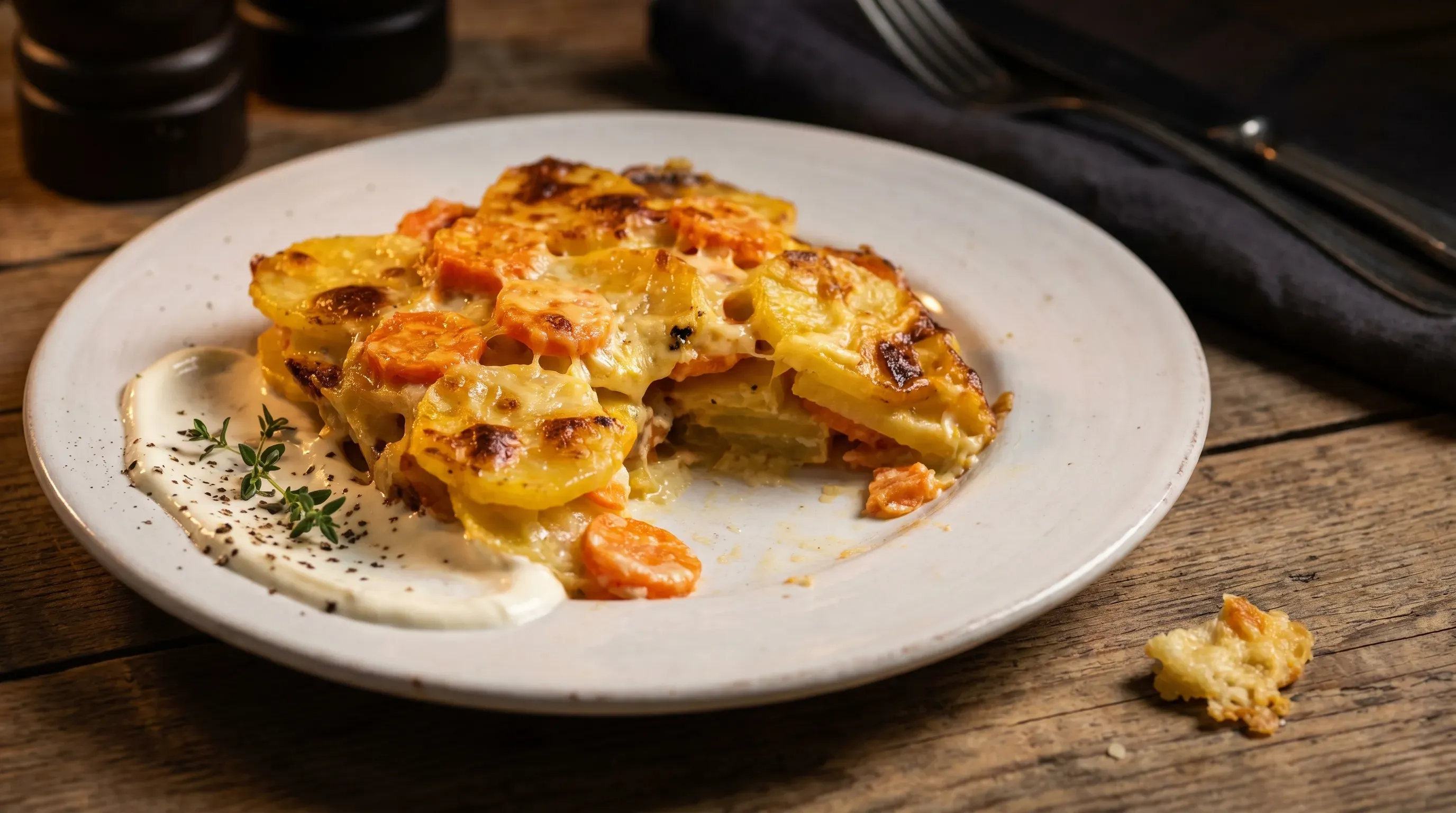Kartoffeln Karotten Gratin