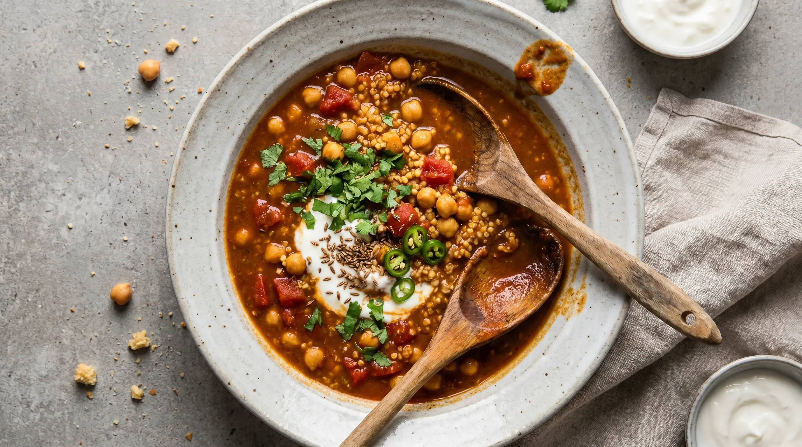 Kichererbsen Tomaten Curry mit Hirse