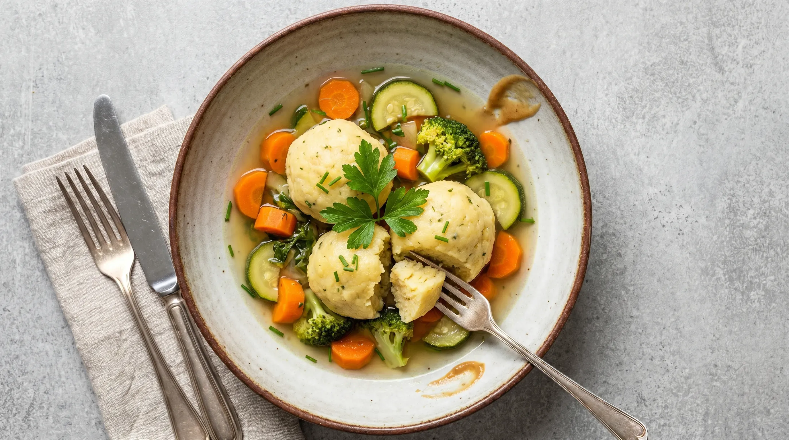 Klöße mit Gemüse – histaminarm & glutenfrei & vegan