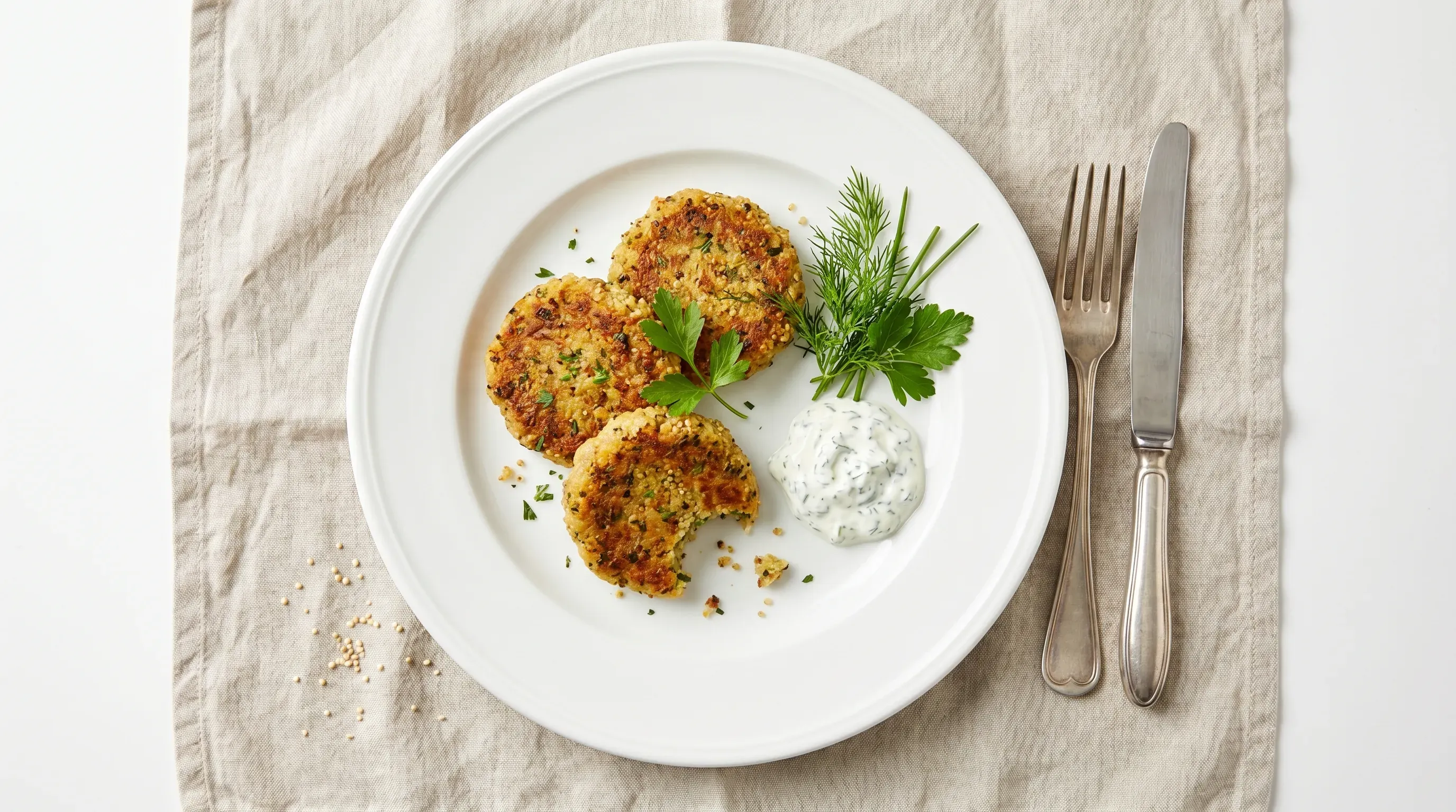 Knusprig-würzige Quinoa-Kräuter-Bratlinge