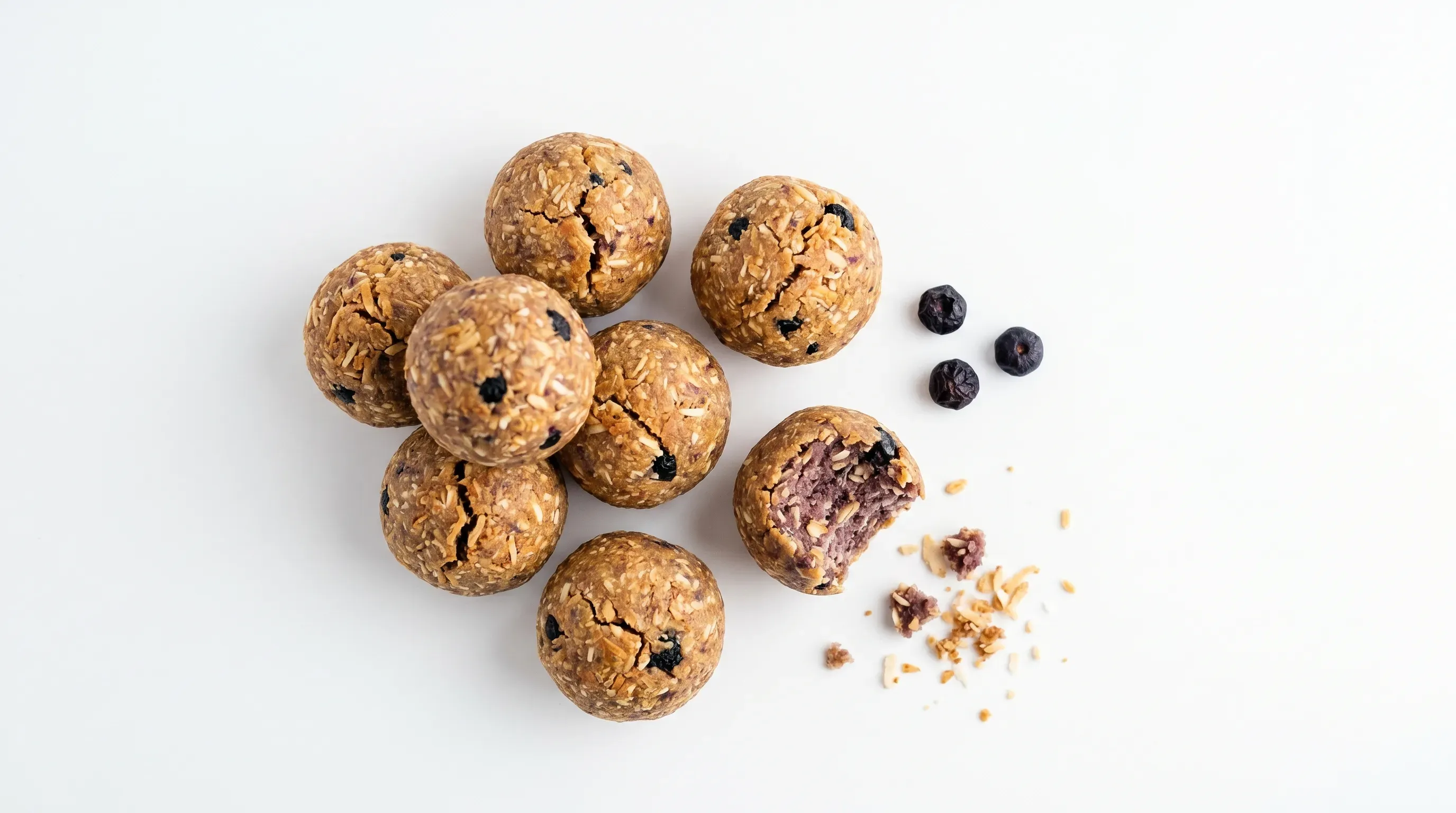 Kokos-Blaubeer-Balls