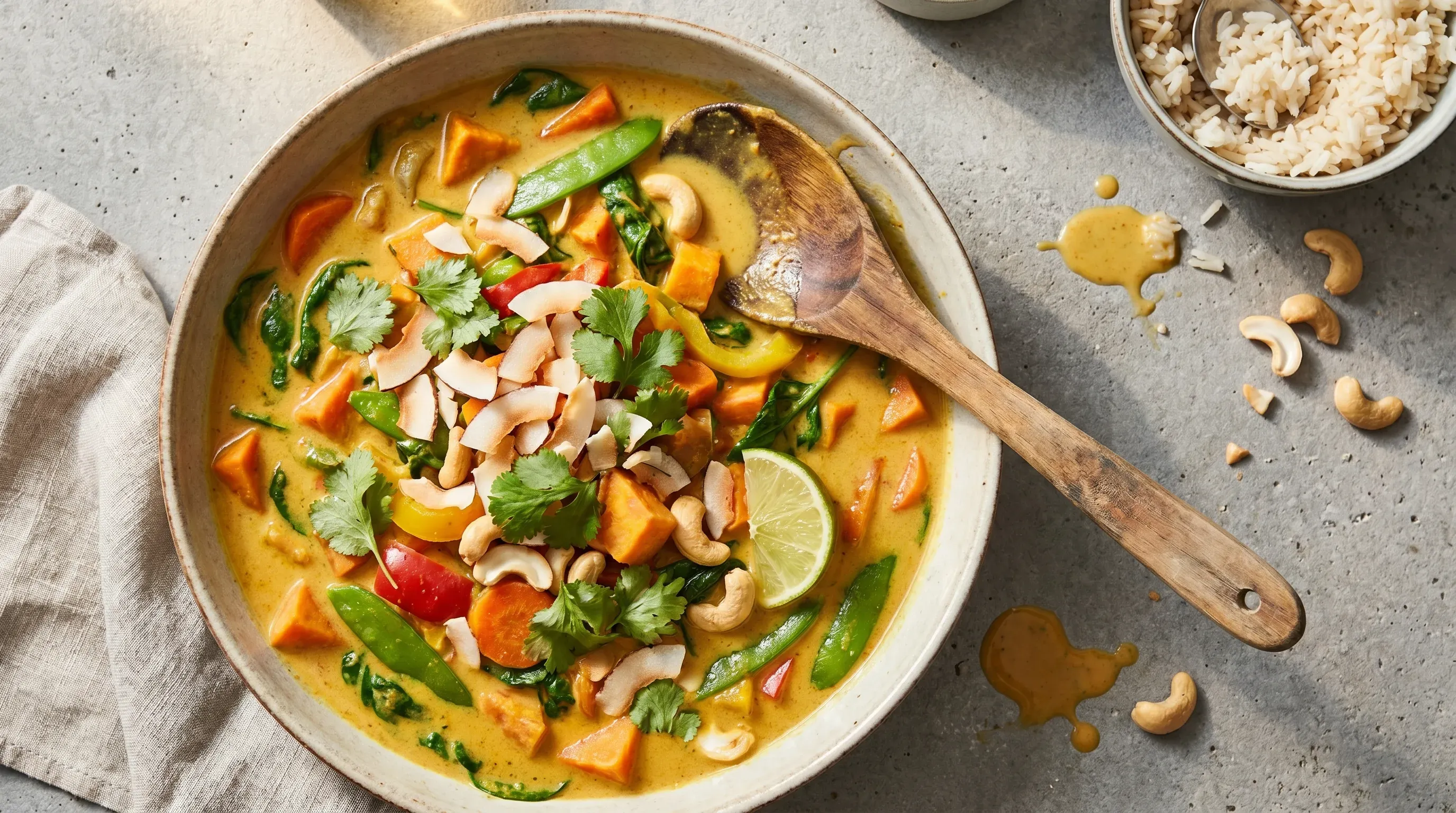 Mildes Kokos-Curry mit Gemüse