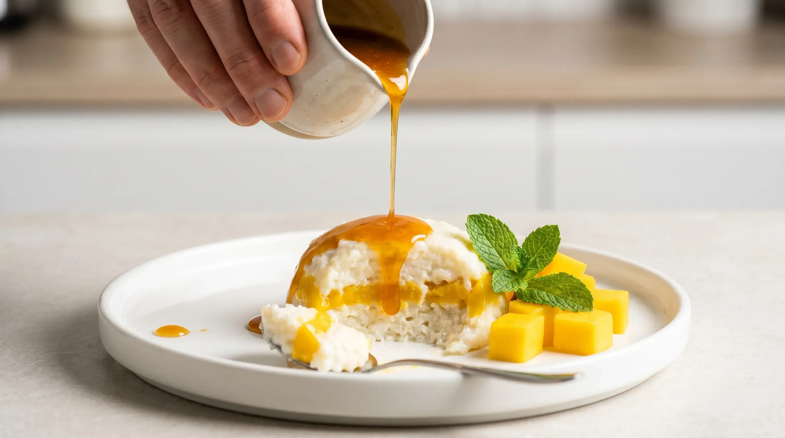 Kokos-Milchreis mit Mango