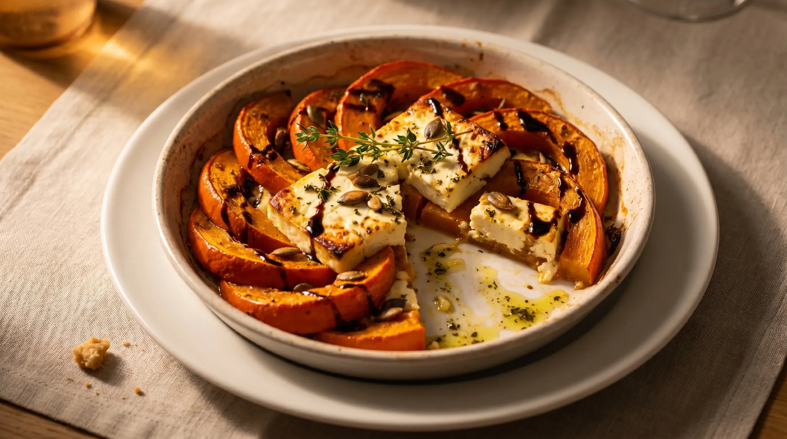 Kürbis Feta aus dem Ofen