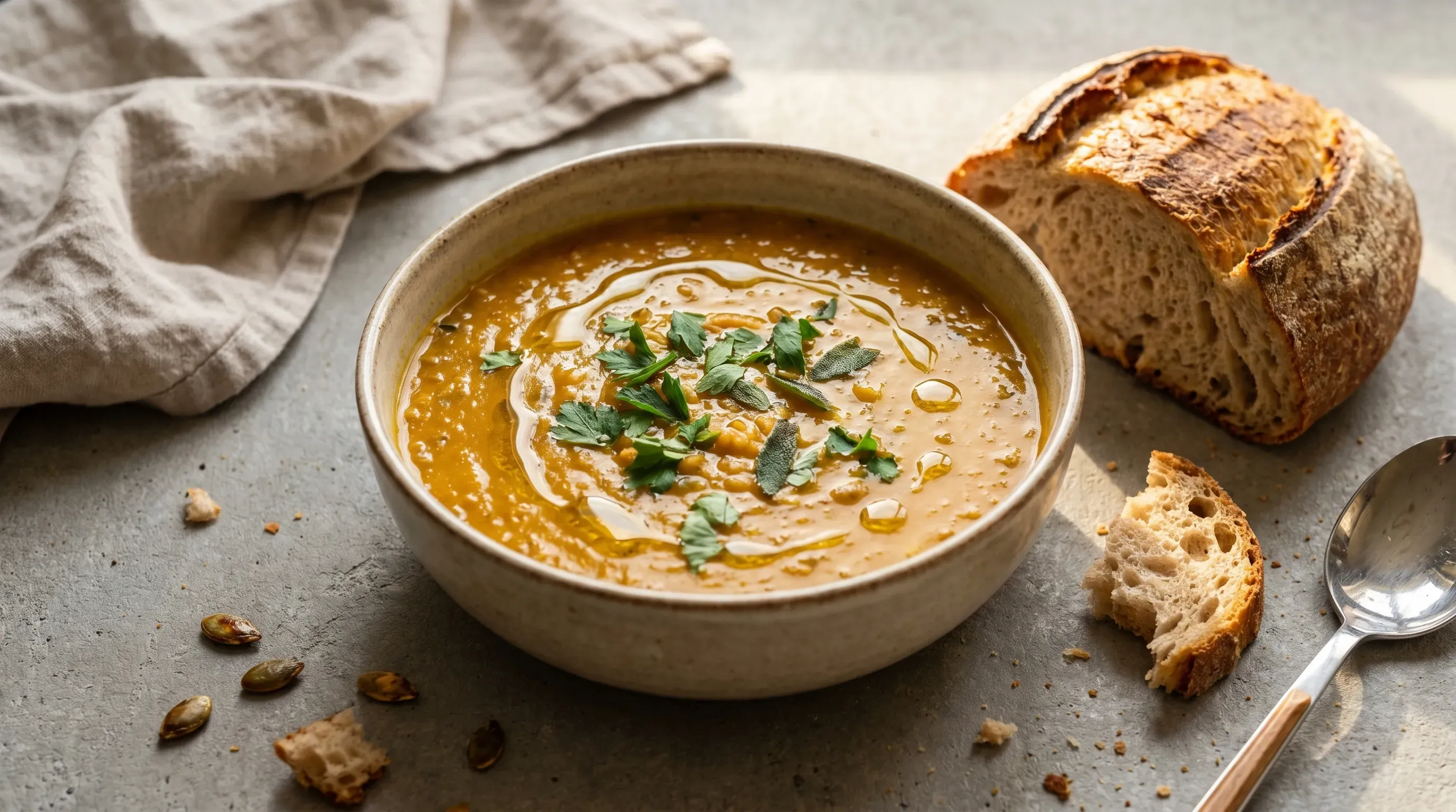 Kürbis Linsen Suppe