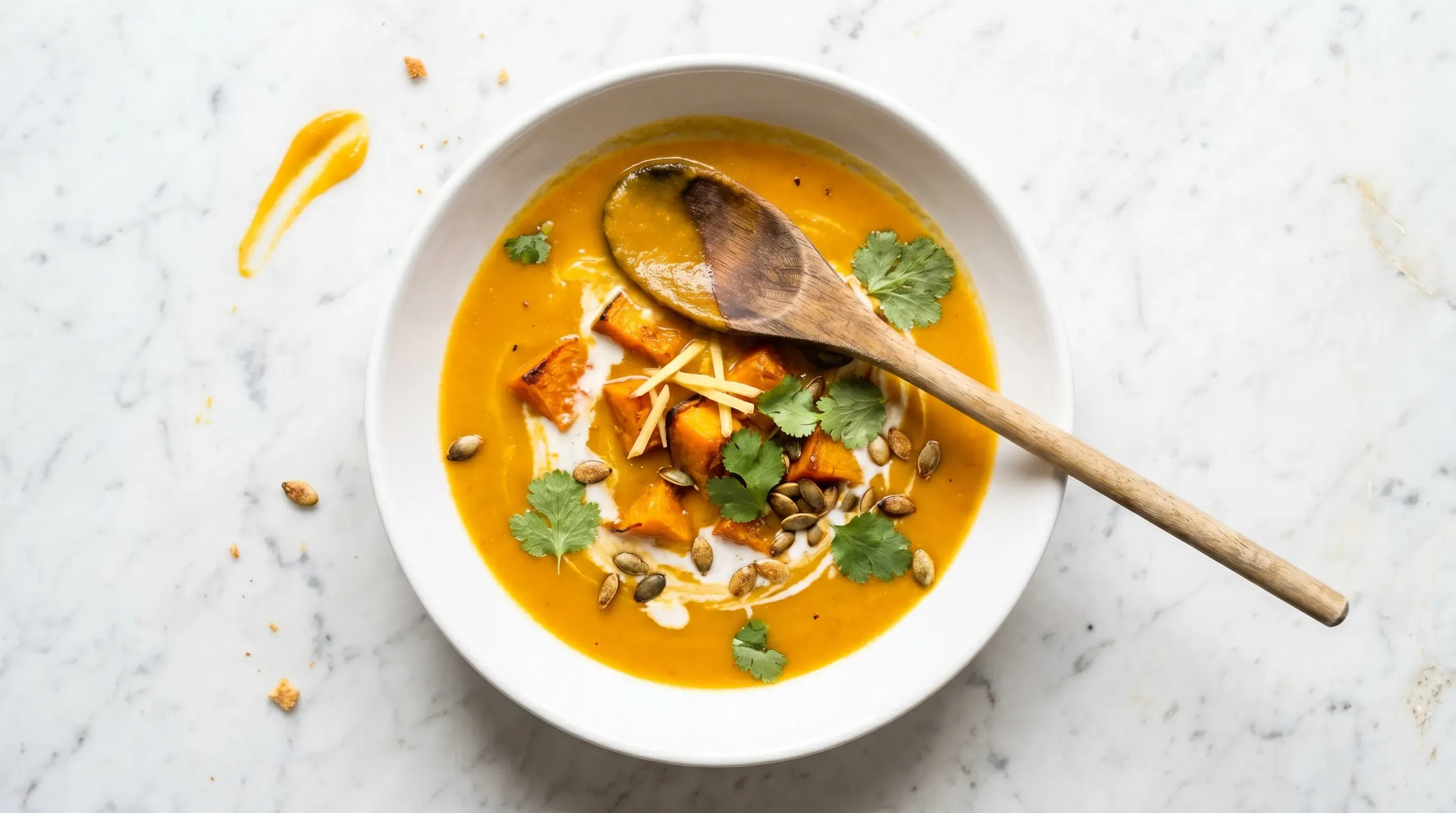 Kürbissuppe mit Ingwer und Kokosmilch