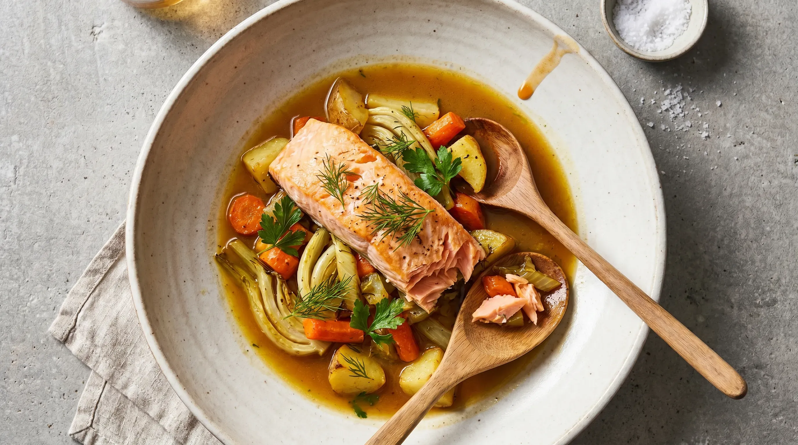 Lachs auf Gemüsebett