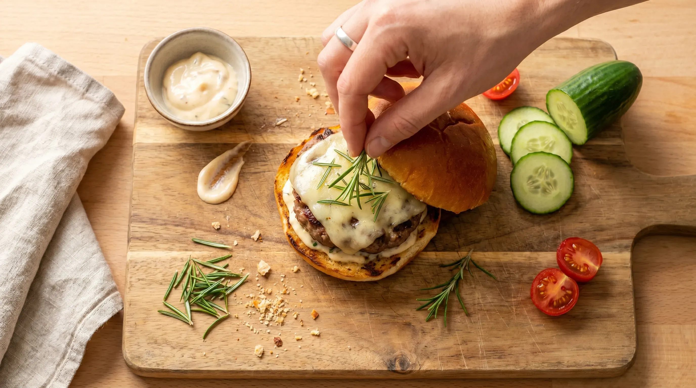 Lamm-Burger mit Rosmarin und Knoblauch