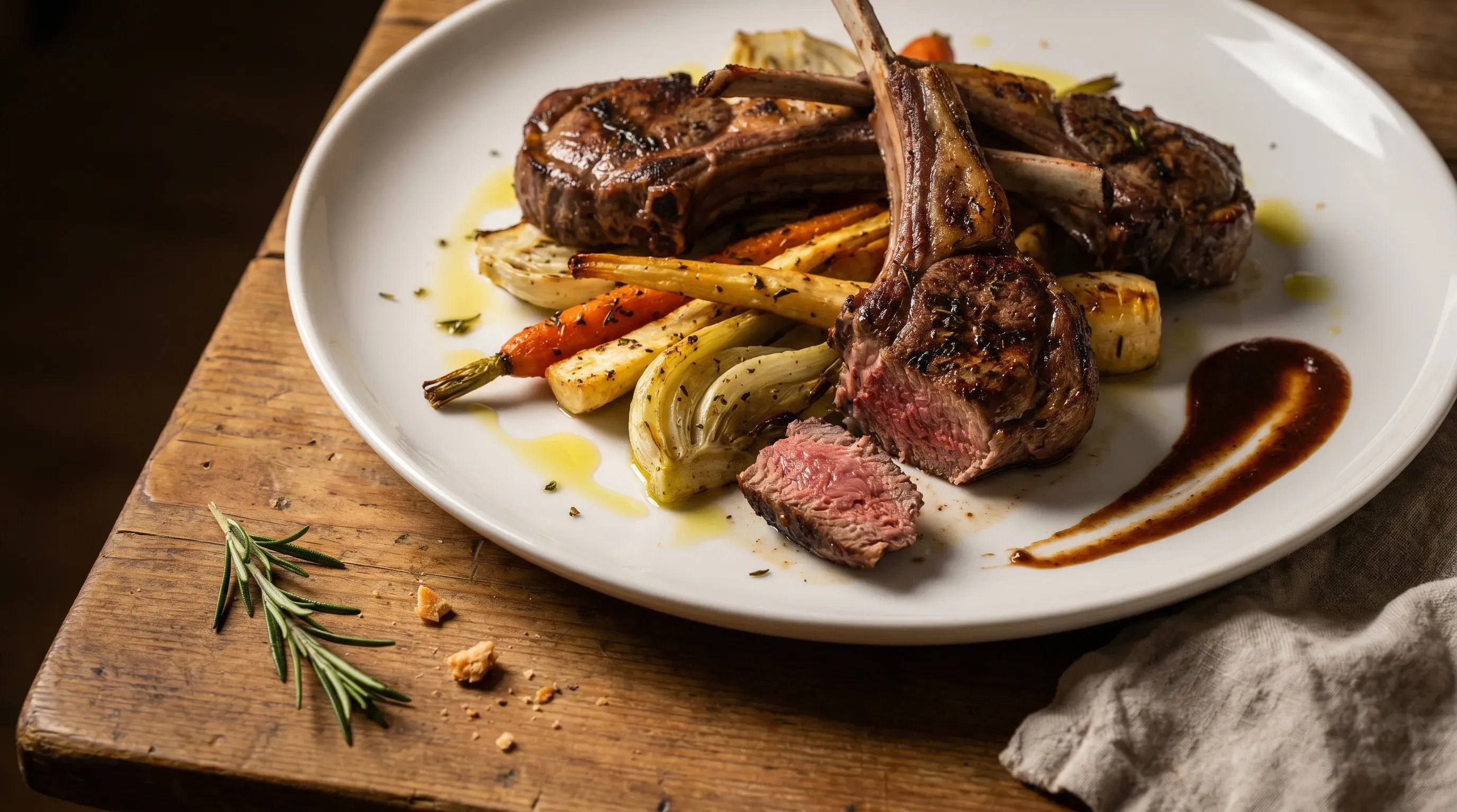 Lammkoteletts mit Ofengemüse