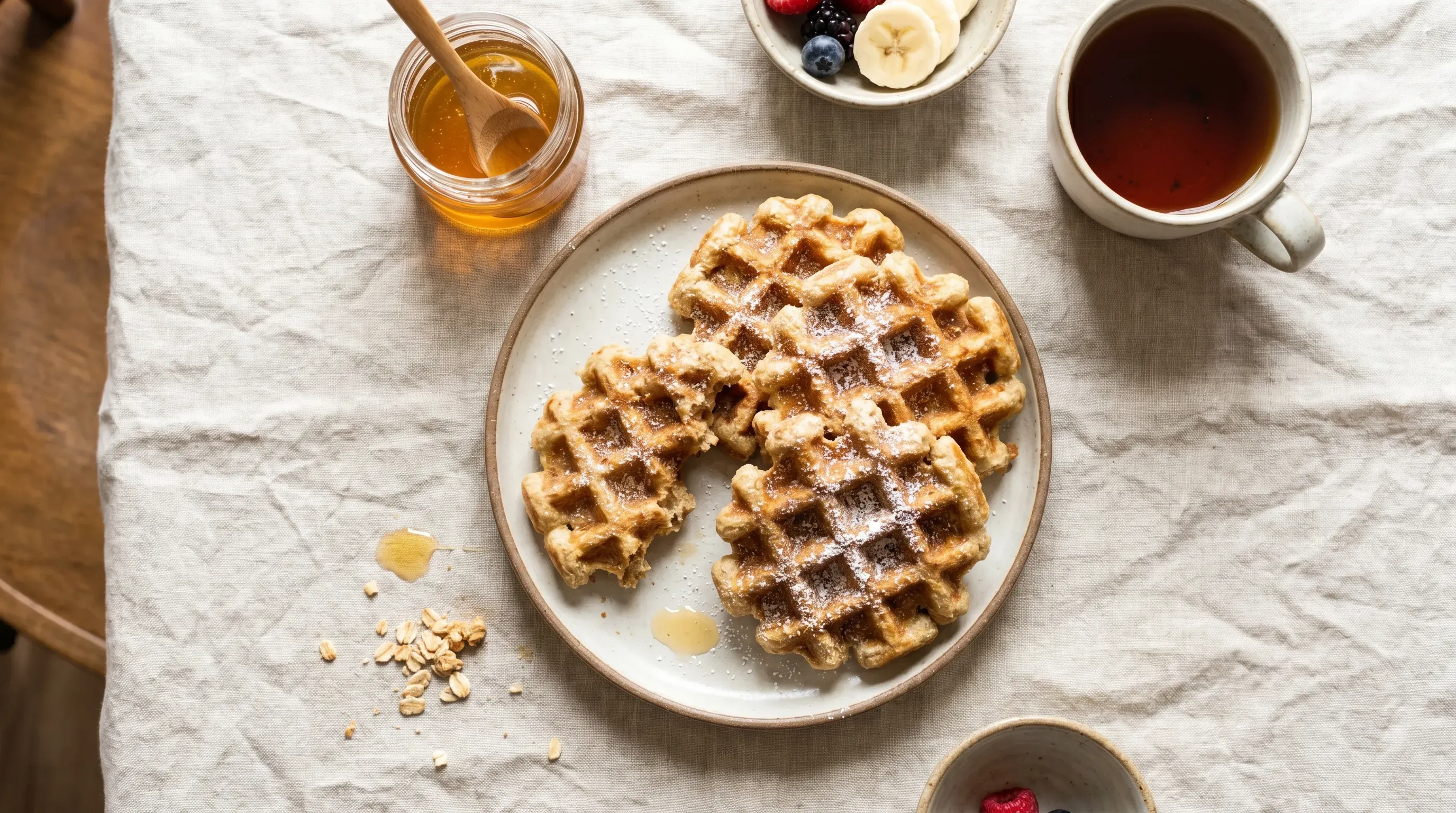 Luftige Hafer-Zimt-Waffeln