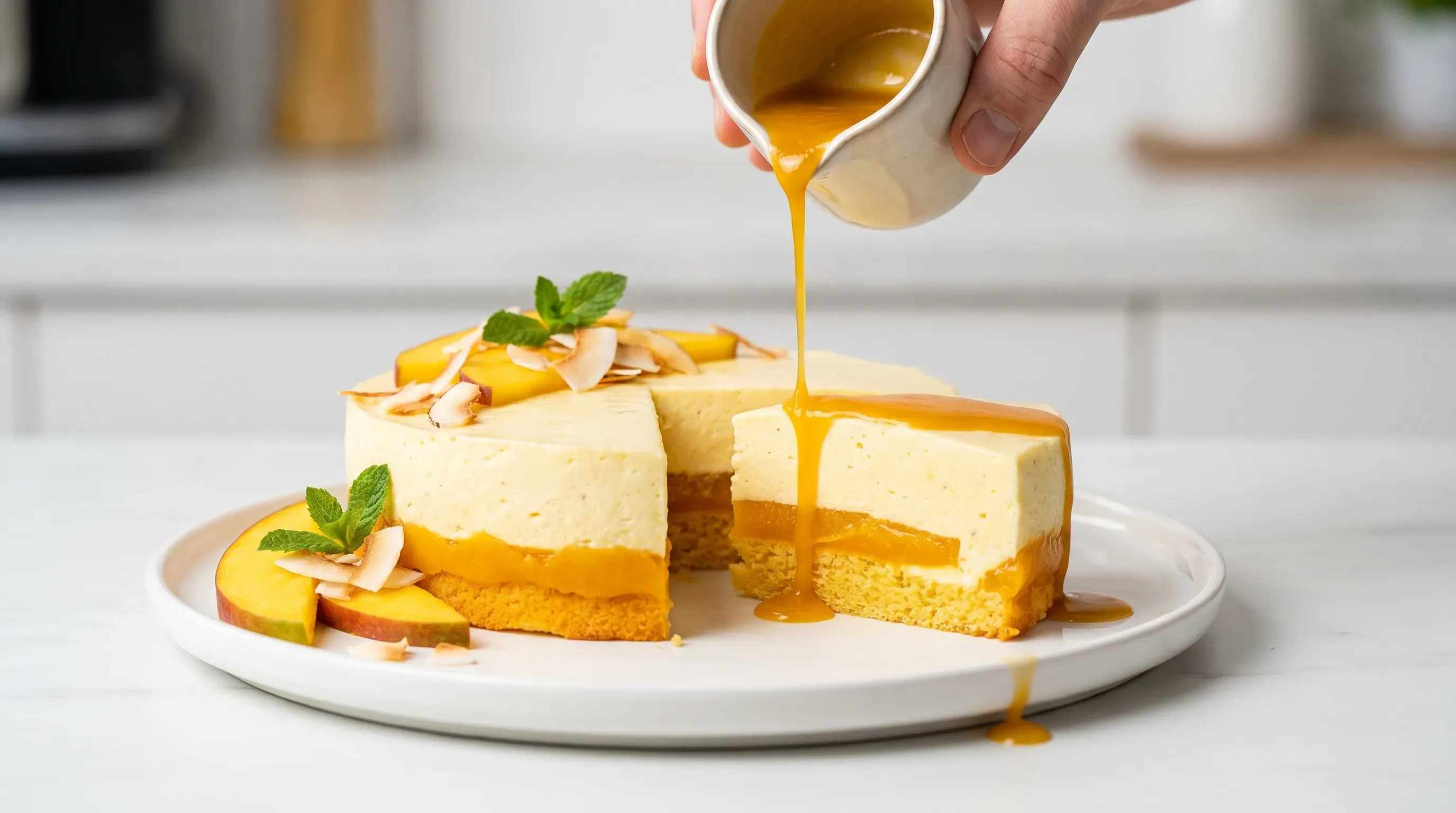 Mango-Kokoscreme fruchtig gebettet
