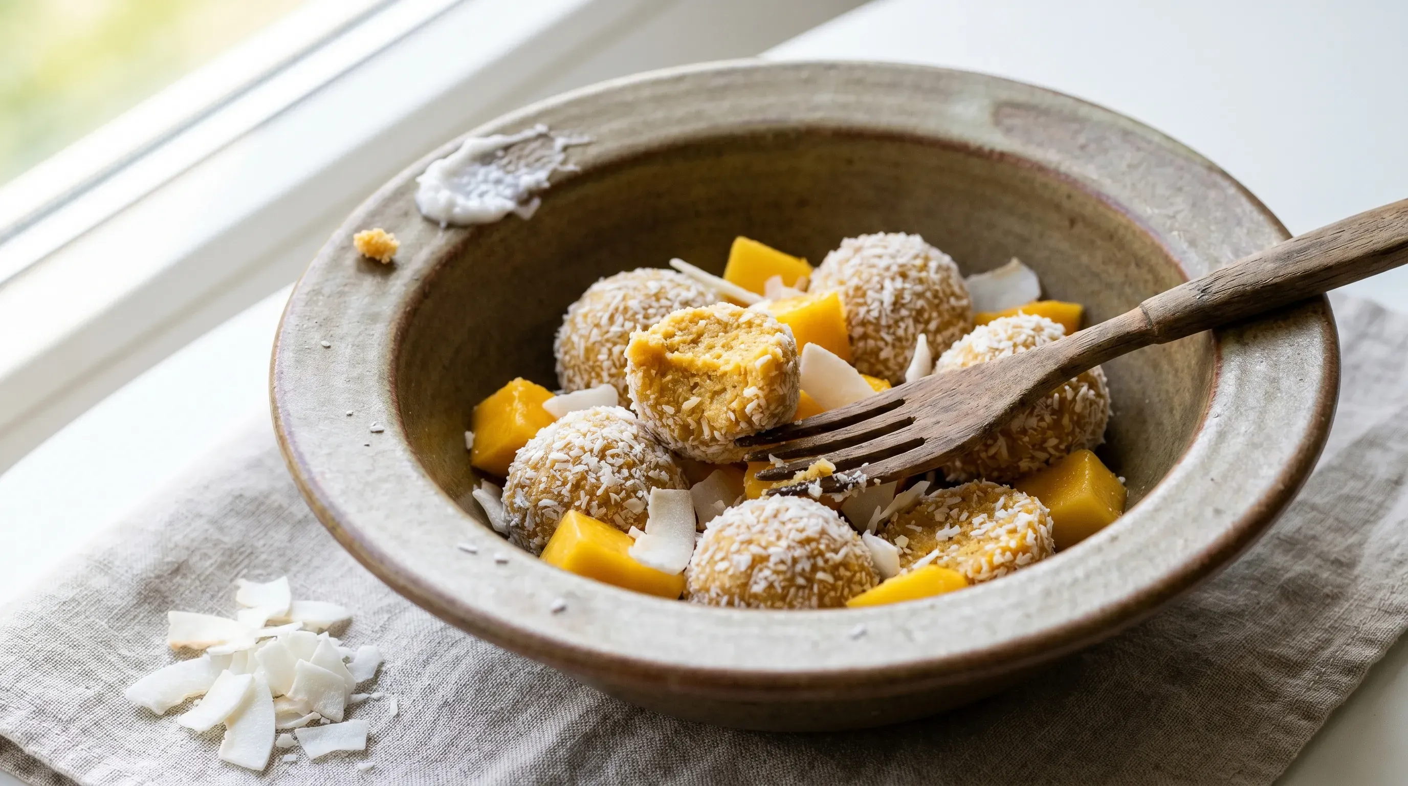 Mango-Kokos-Kugeln – histaminarm & glutenfrei & vegan