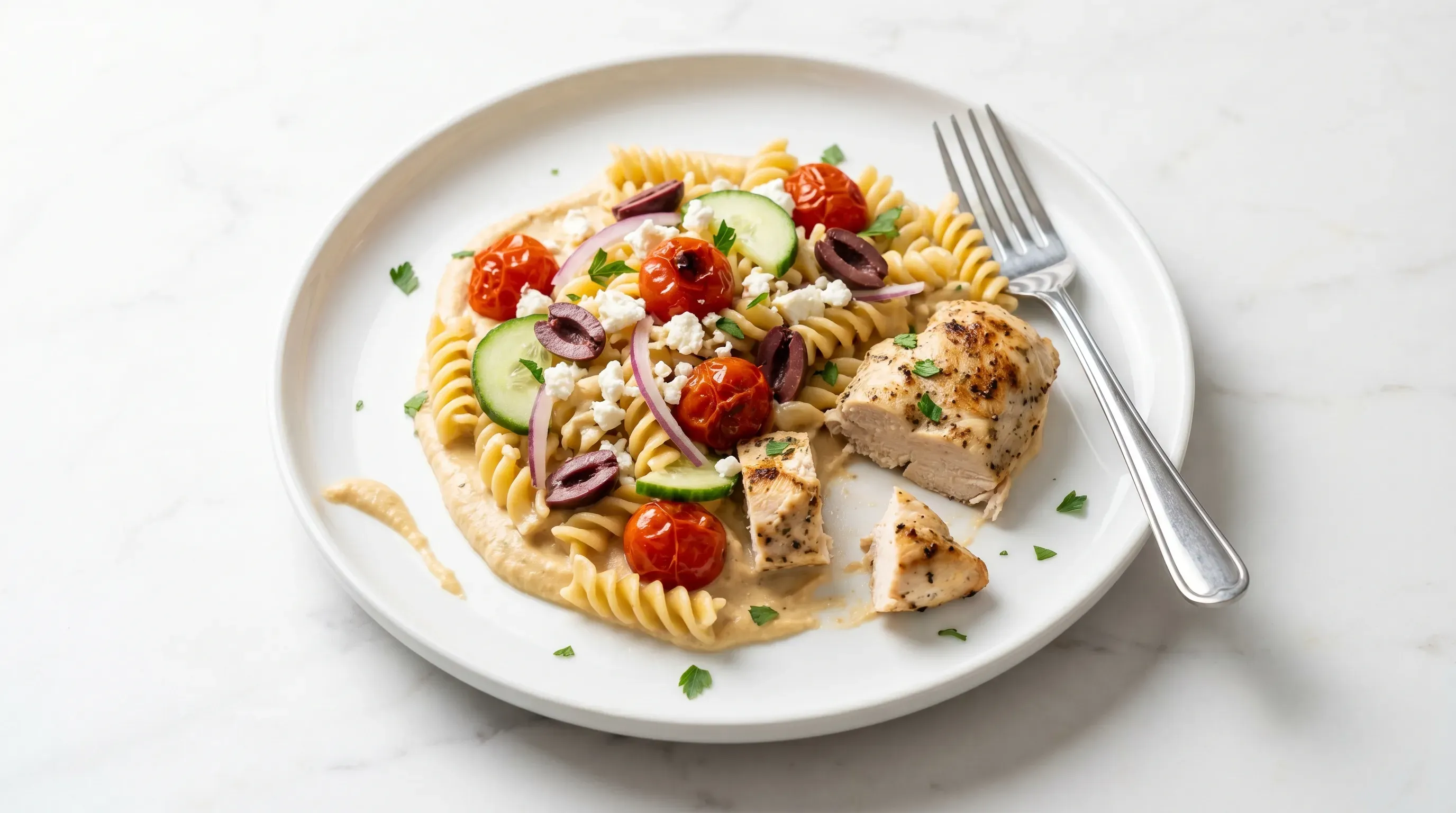 Mediterrane Hummus Pasta