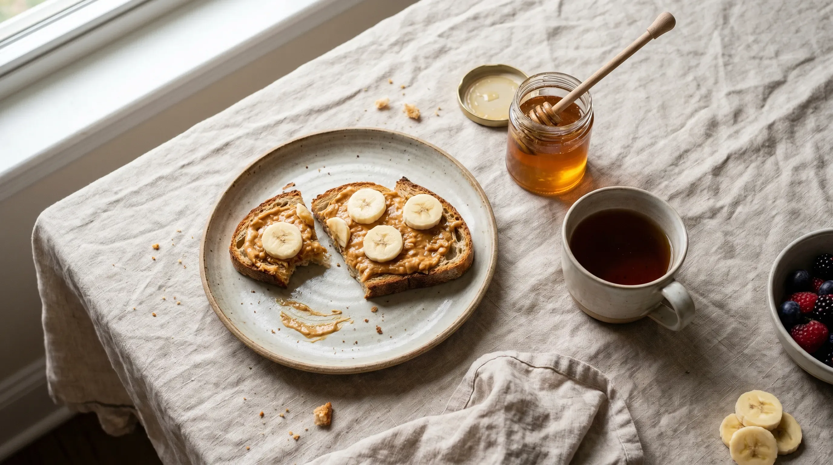 Banana Toast mit Erdnussbutter