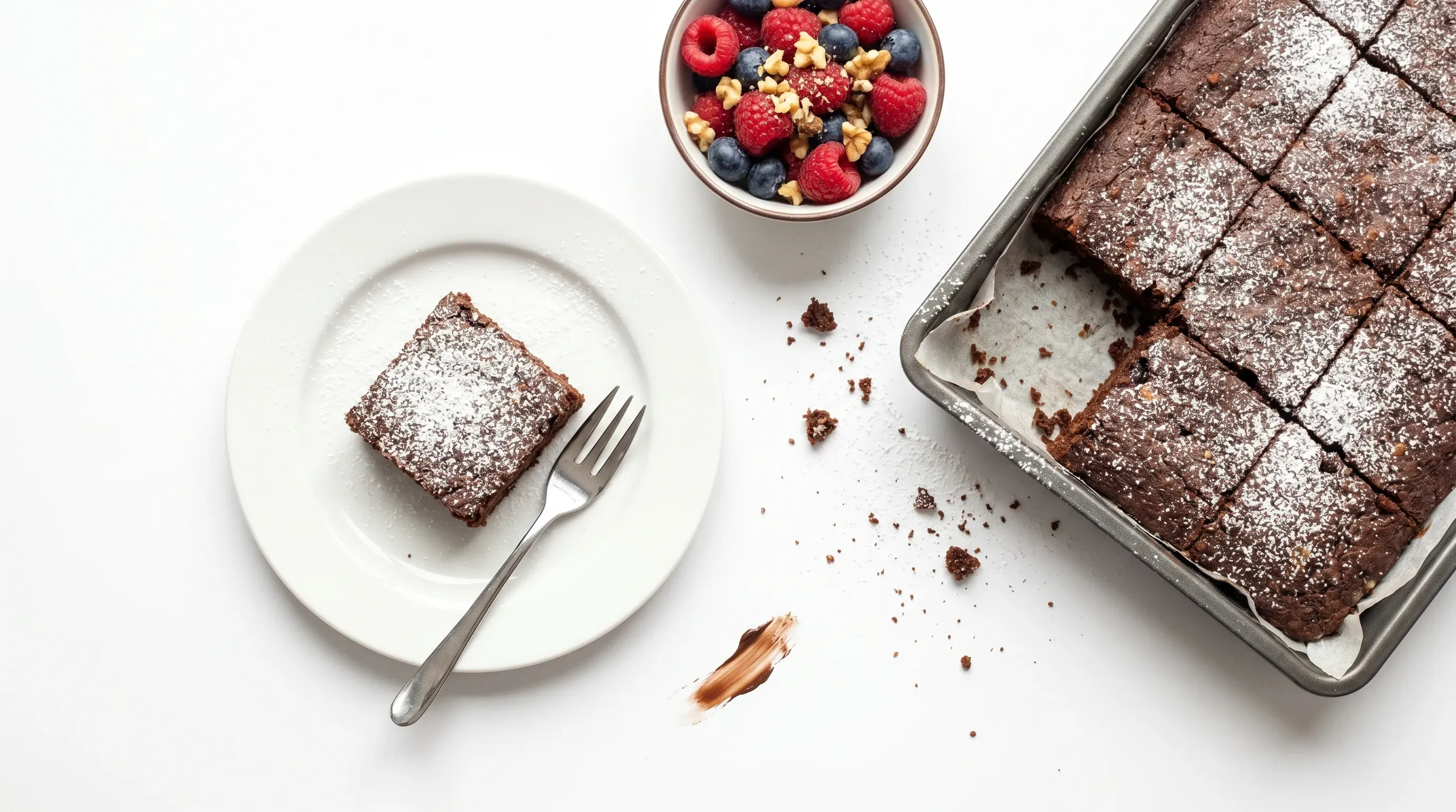 Mini-Buchweizen-Brownies mit Kakao & Walnüssen