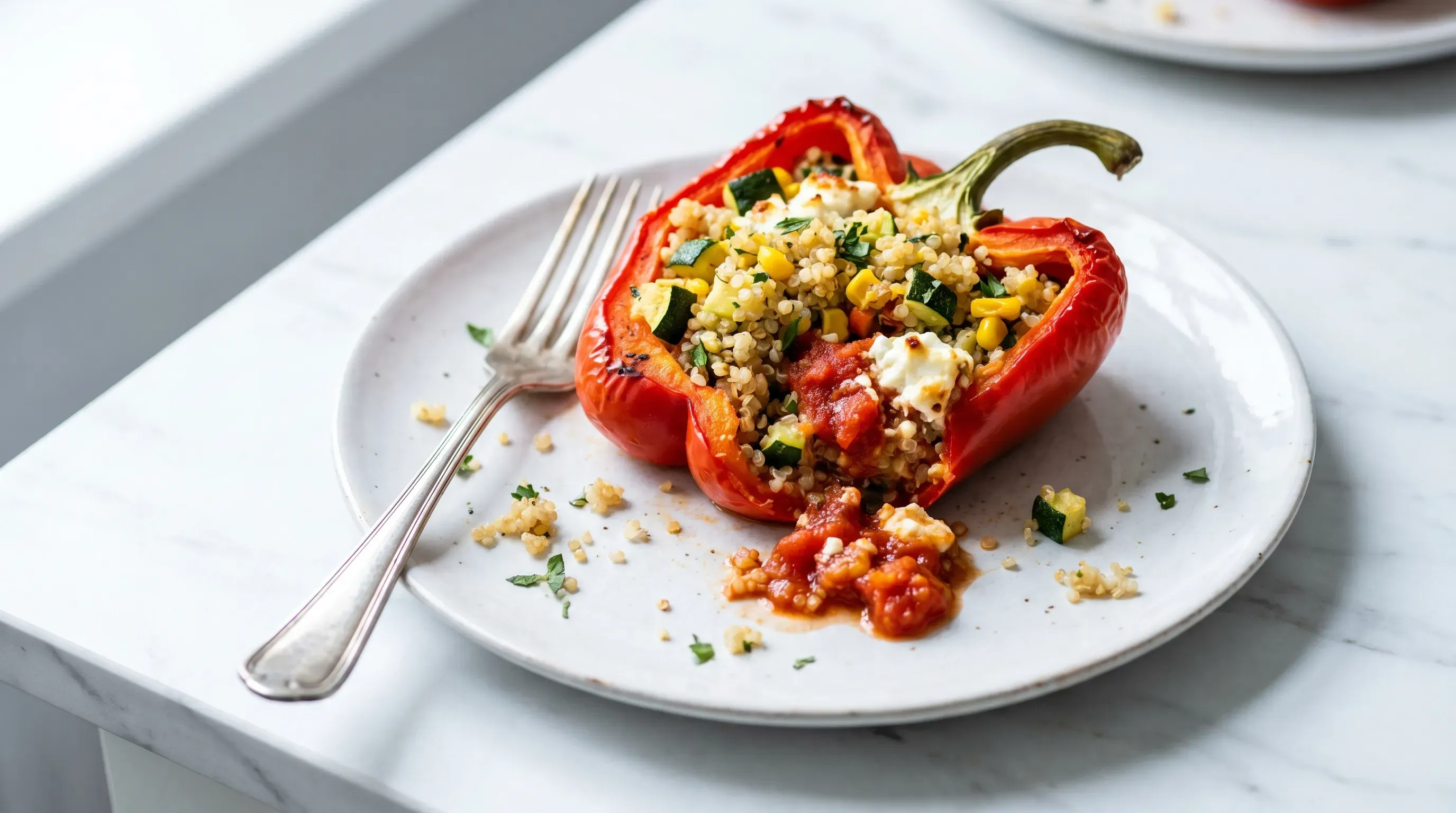 Ofenpaprika mit Quinoa-Füllung