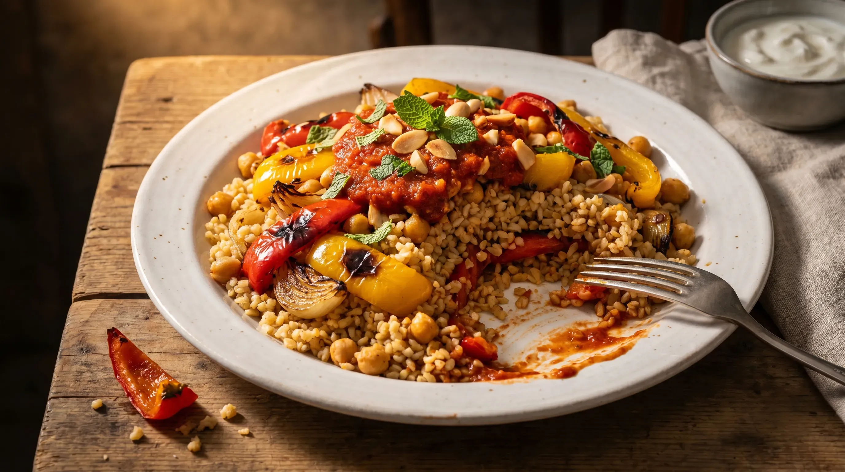 Orientalische Bulgur-Paprika-Pfanne