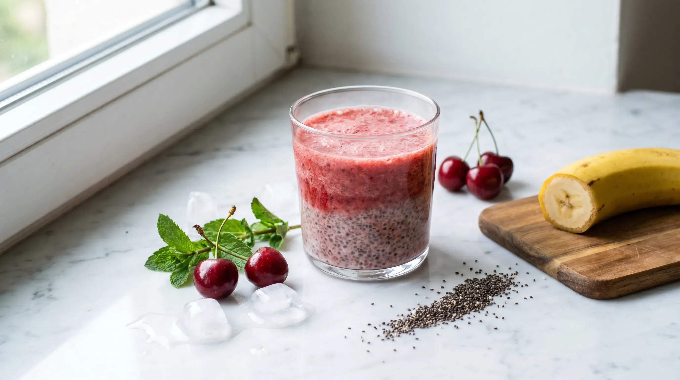 Overnight Kirsch-Chia-Smoothie