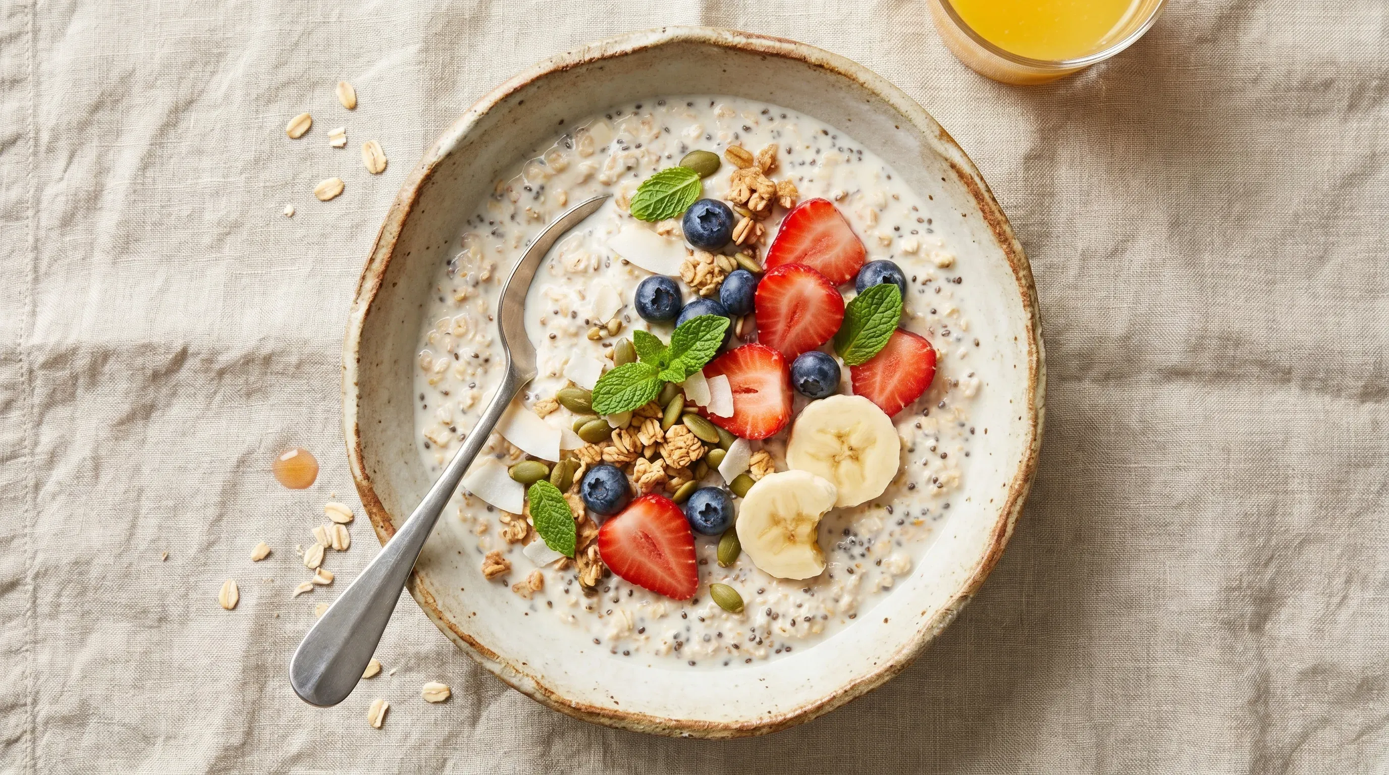 Overnight Oats mit Chia und Kokos