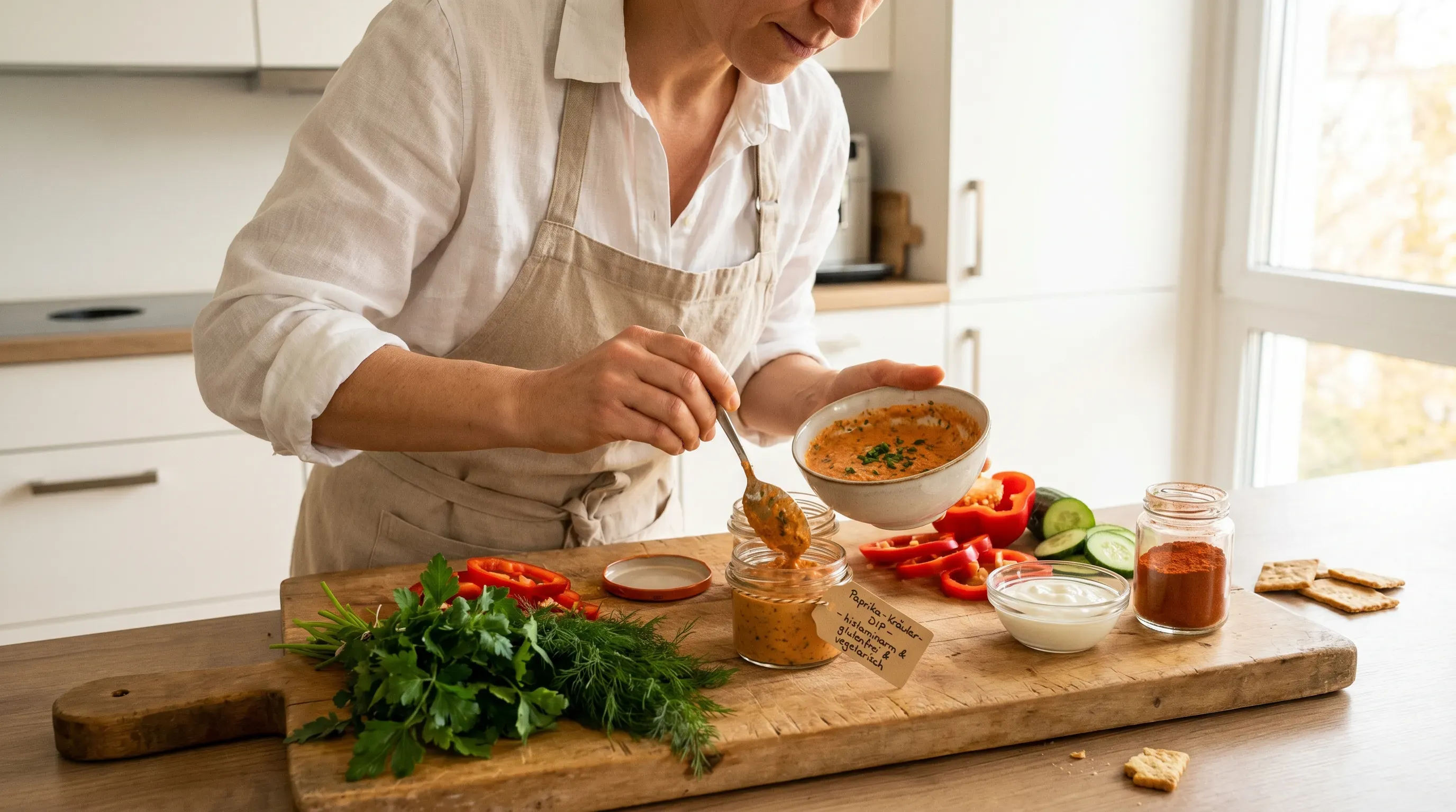 Paprika-Kräuter-DIP – histaminarm & glutenfrei & vegetarisch