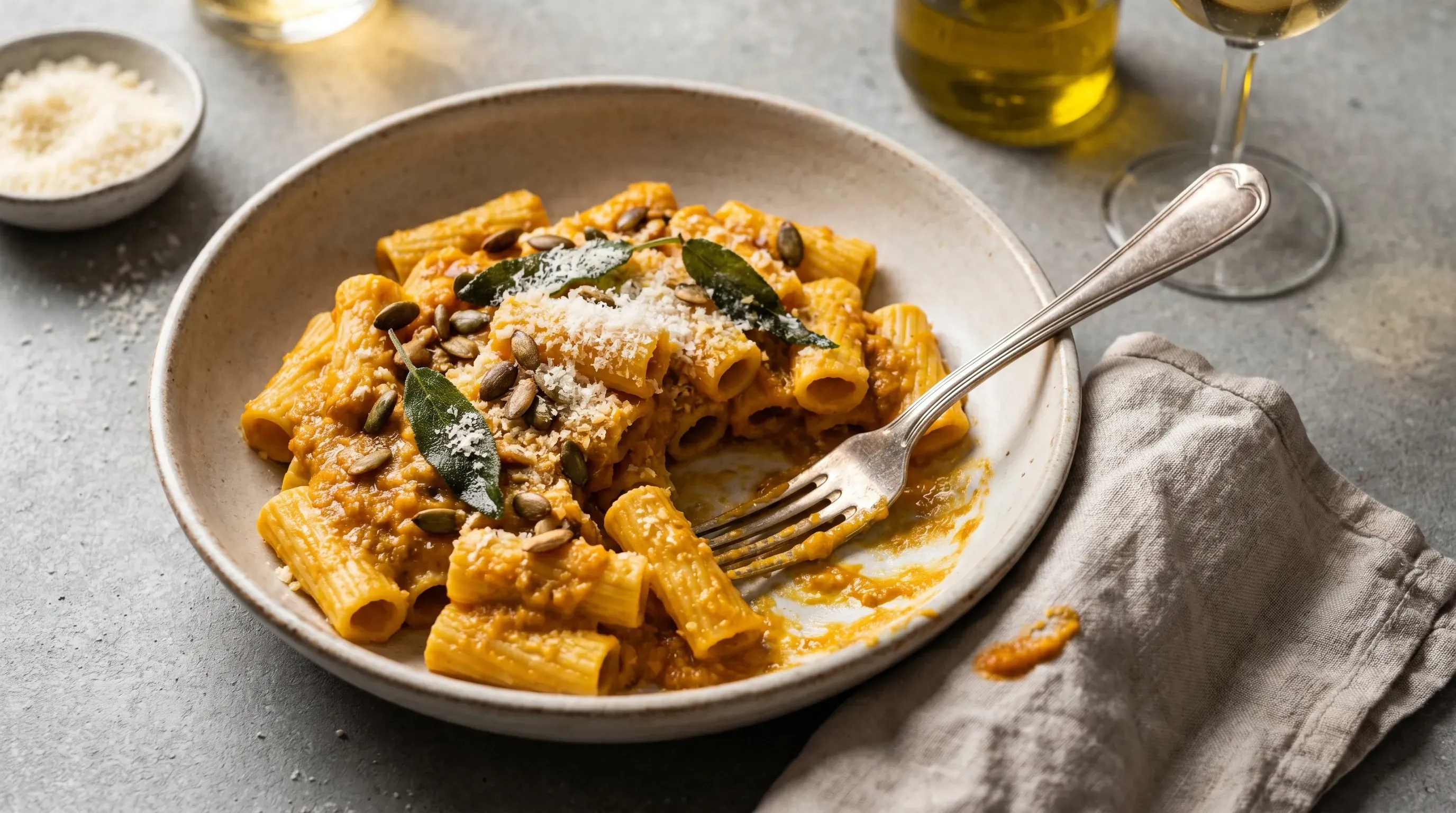Pasta in Kürbissoße