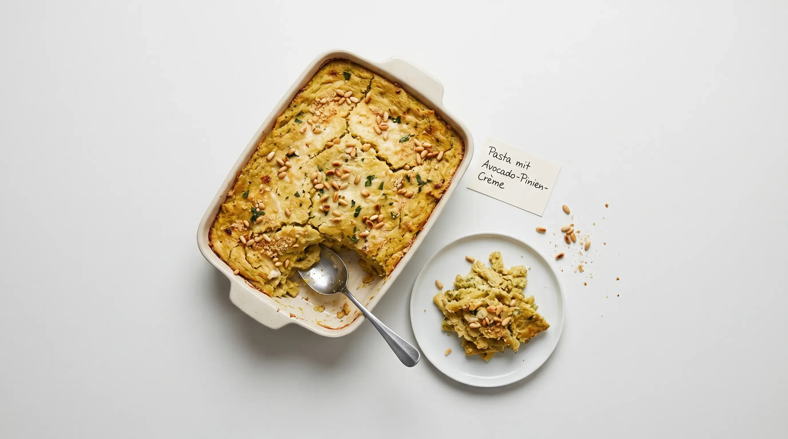 Pasta mit Avocado-Pinien-Crème