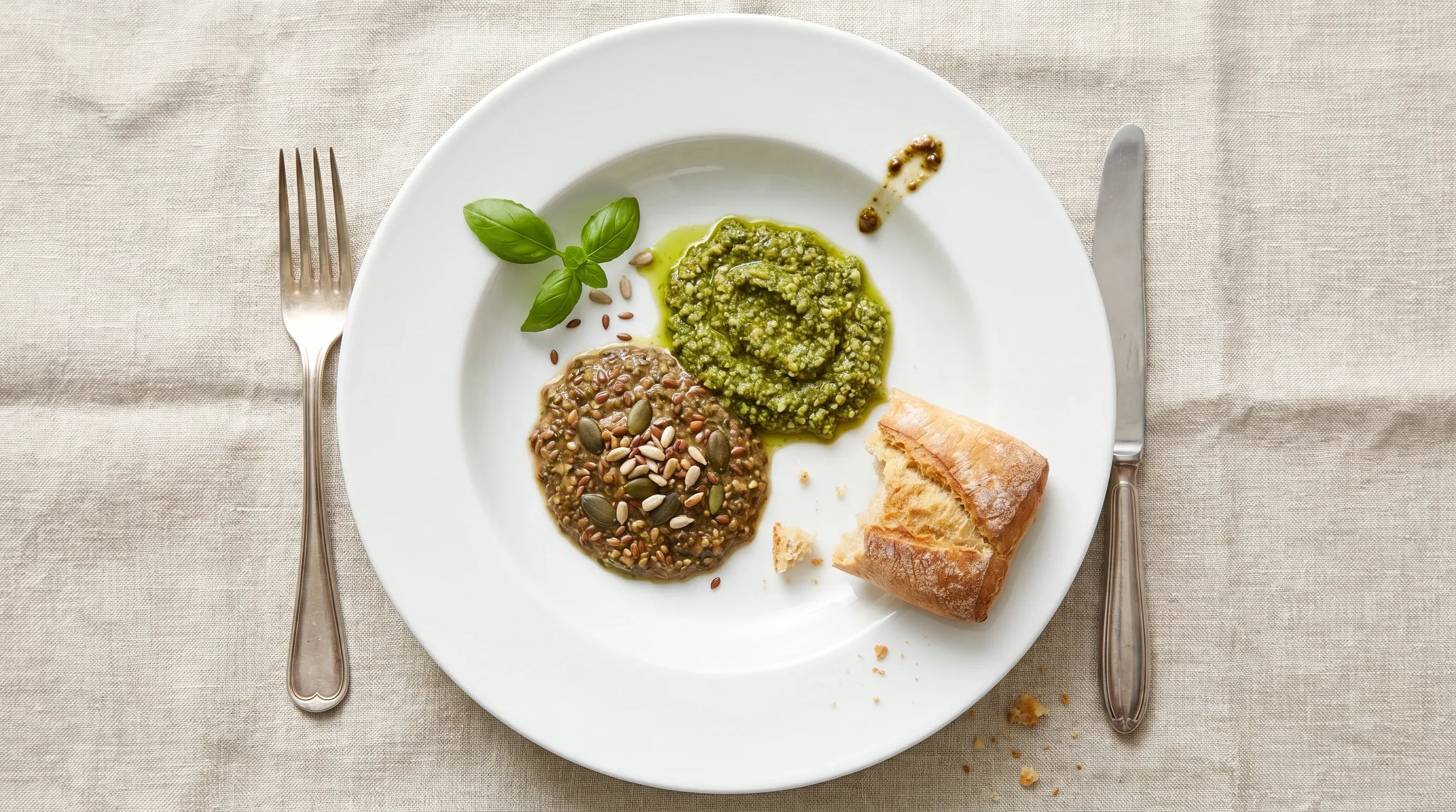 Mandel-Pesto-Sauce und Saaten-Sauce