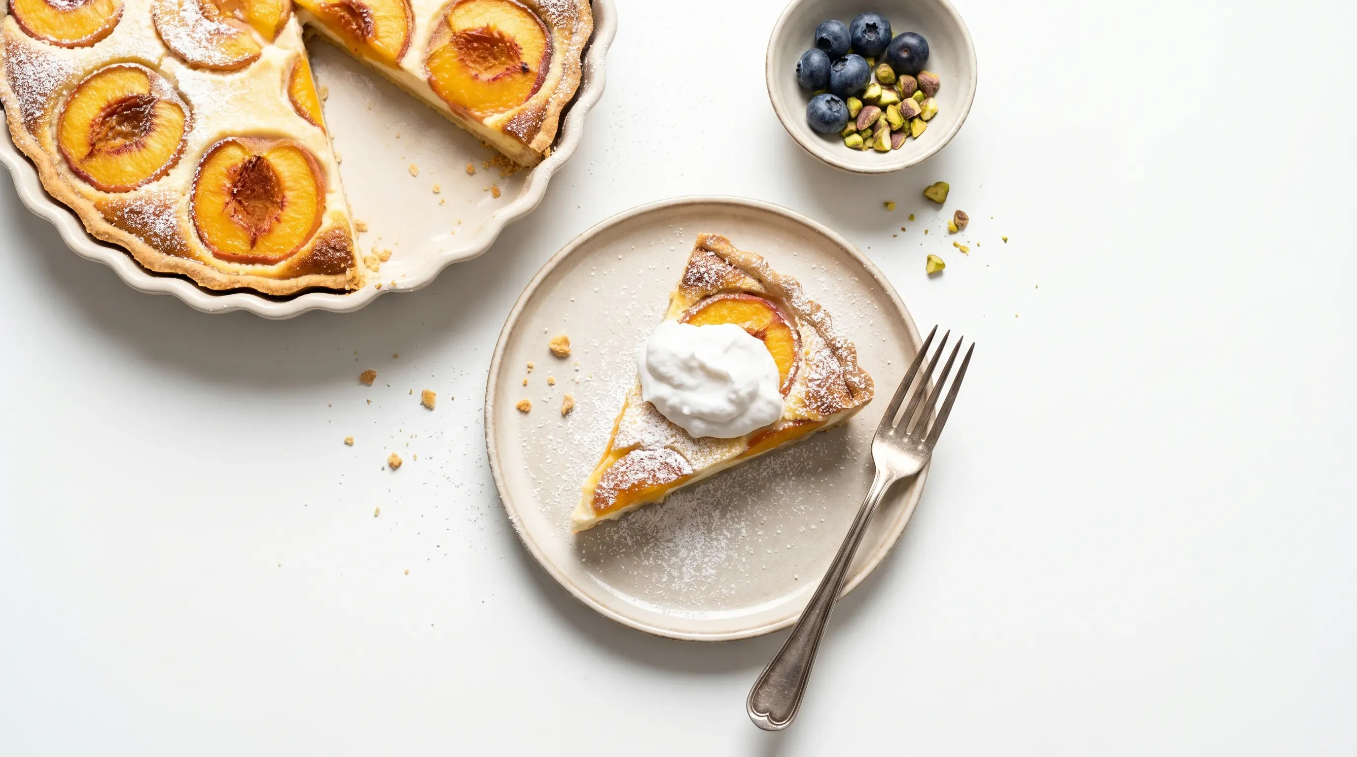 Pfirsichtarte mit Kokosjoghurt