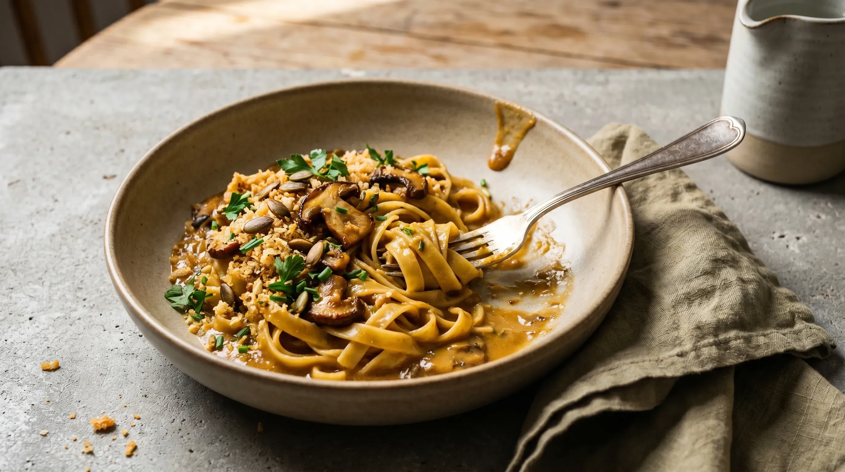 Pilz Miso Pasta – vegetarisch & histaminarm