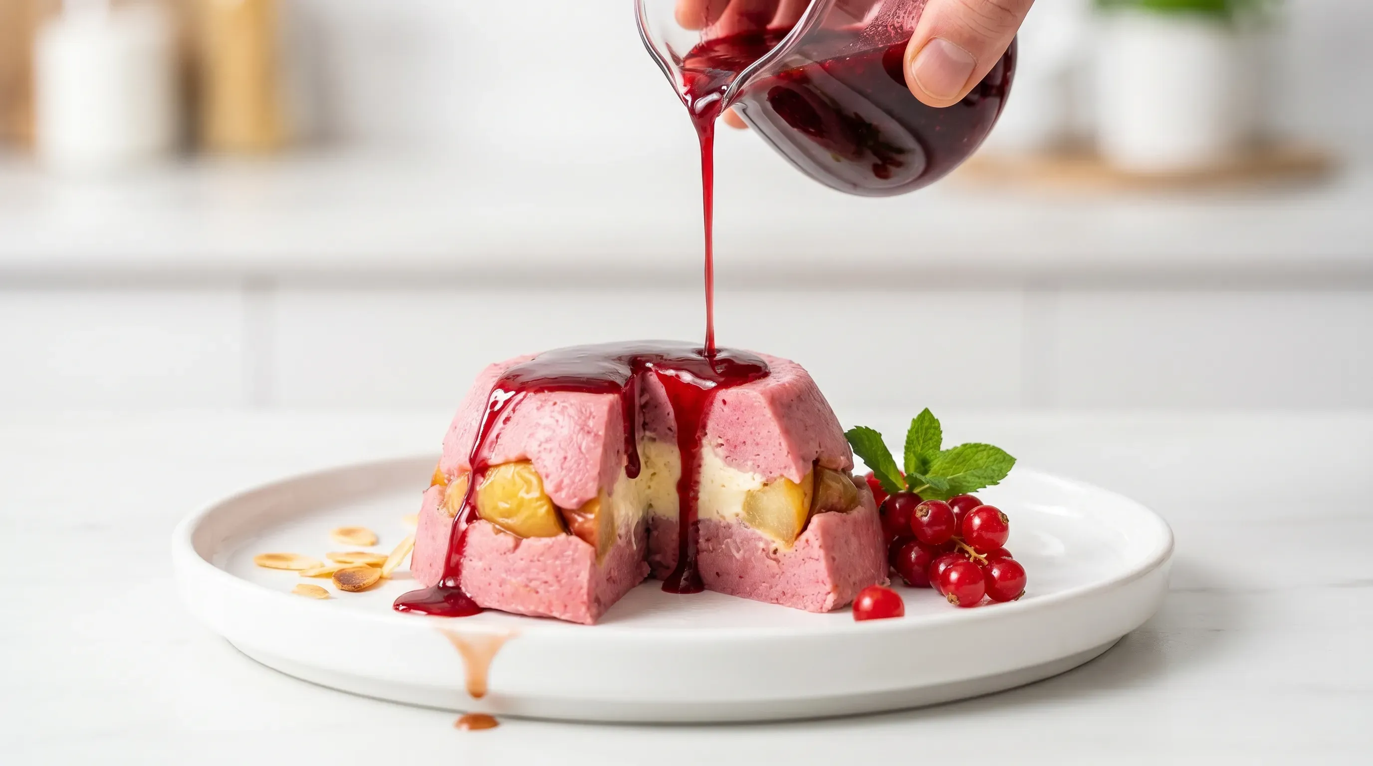 Pink Pudding mit Bratapfel