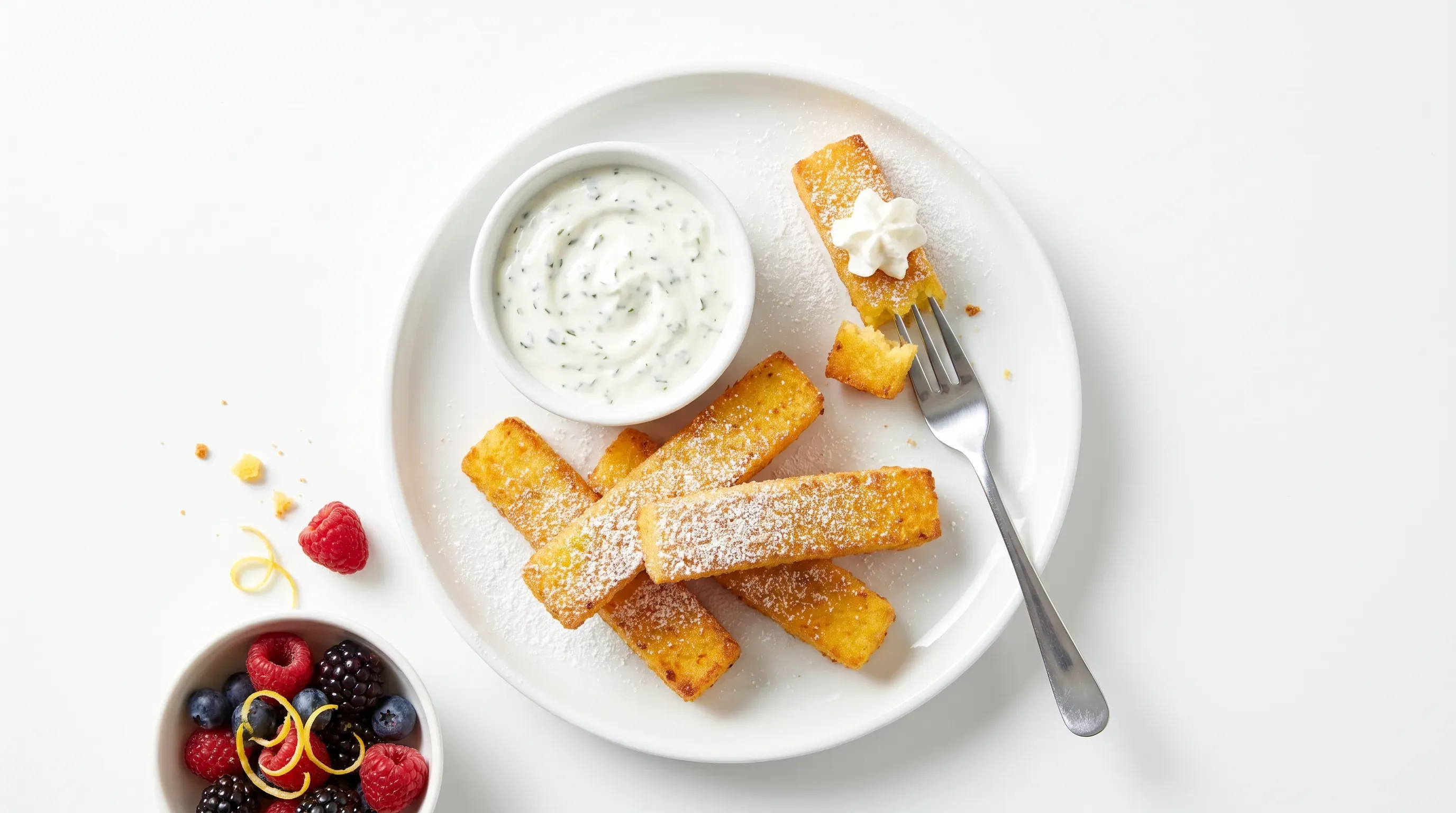 Polenta-Sticks mit Kräuter-Joghurt-Dip