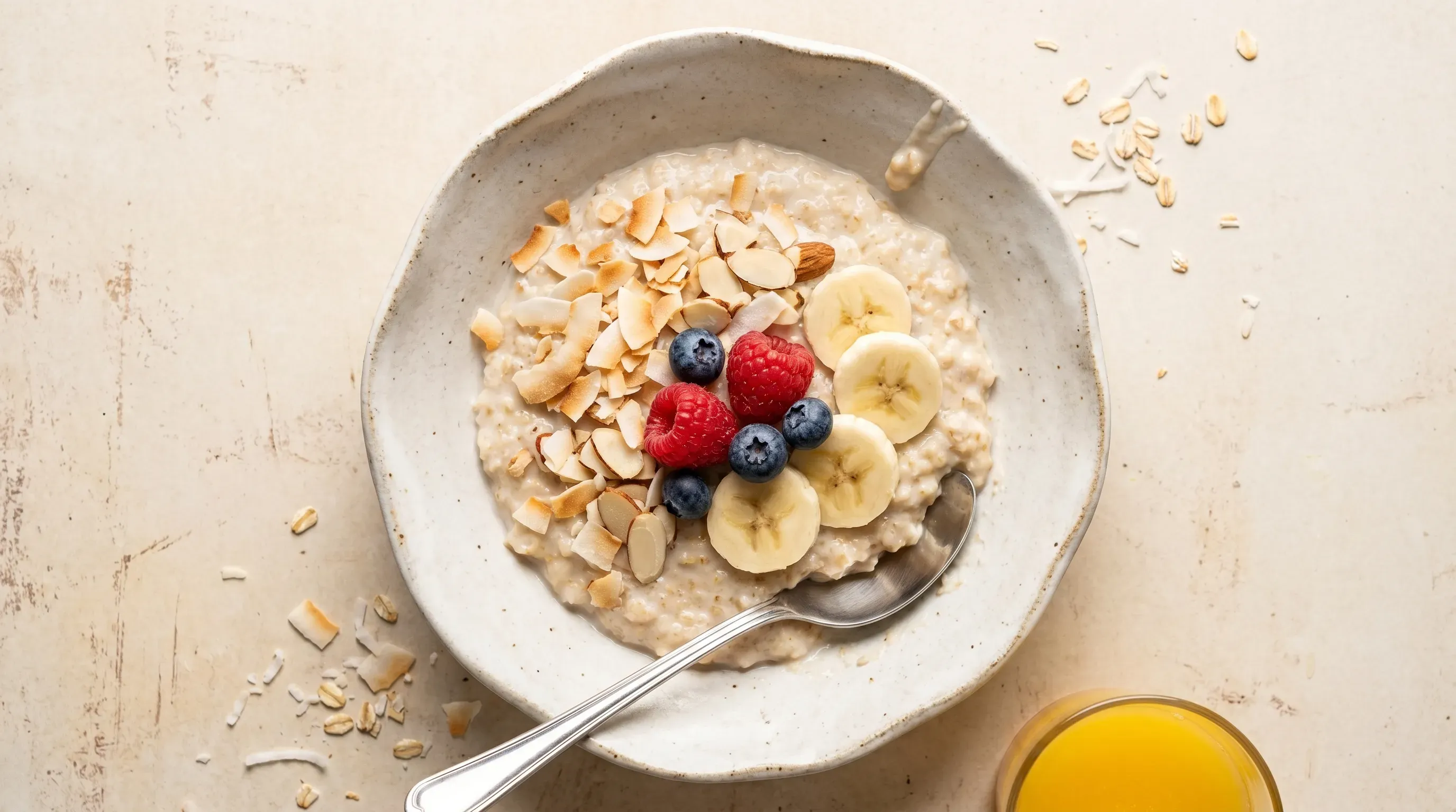 Porridge mit Kokosnuss und Mandeln