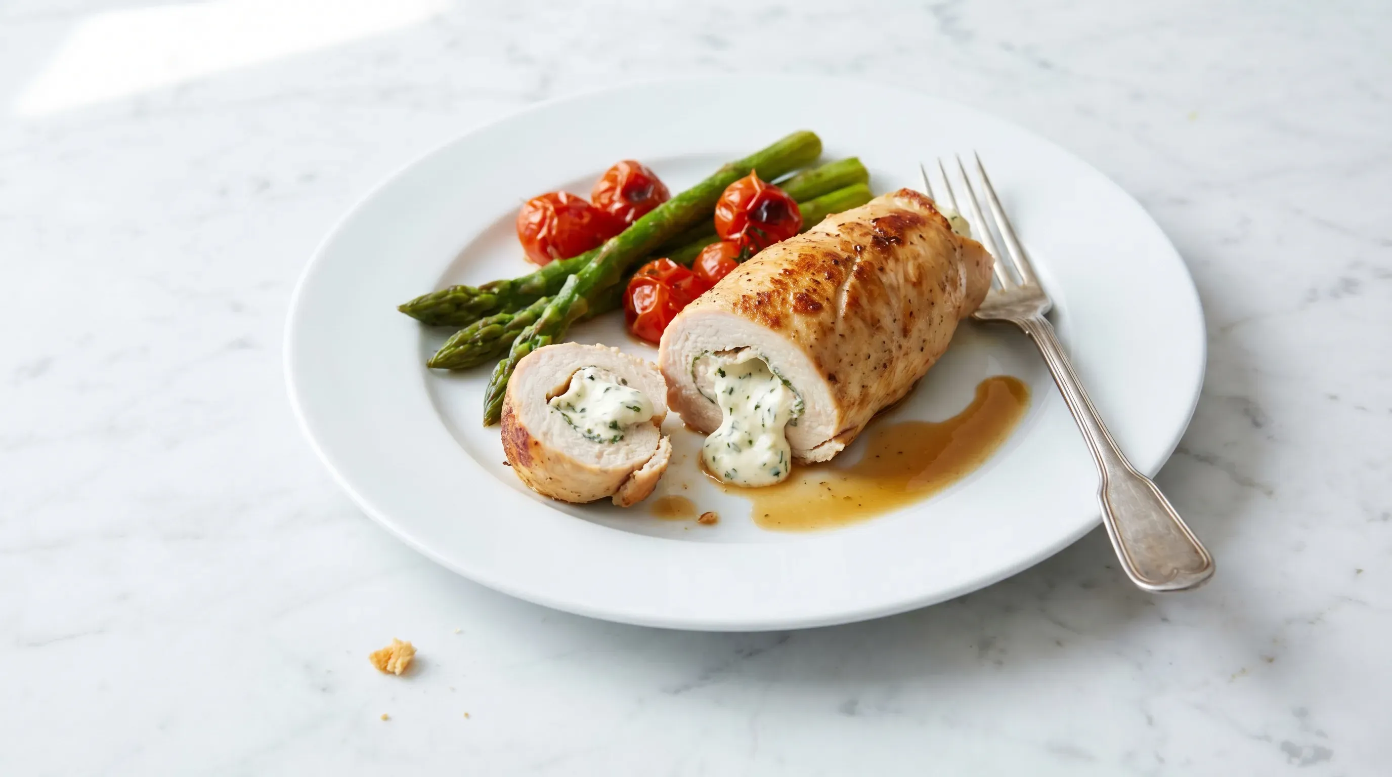 Putenröllchen mit Frischkäsefüllung