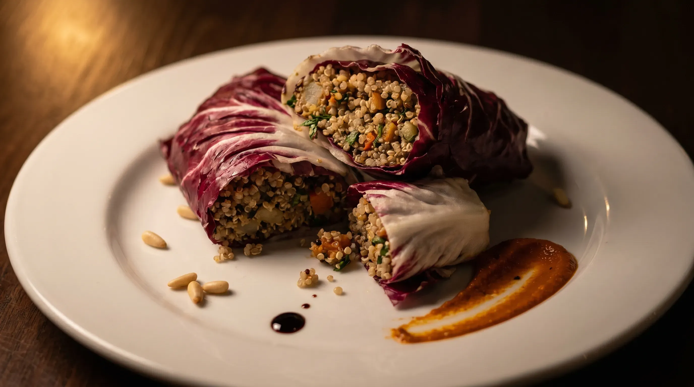 Radicchio-Wraps mit Quinoa-Füllung