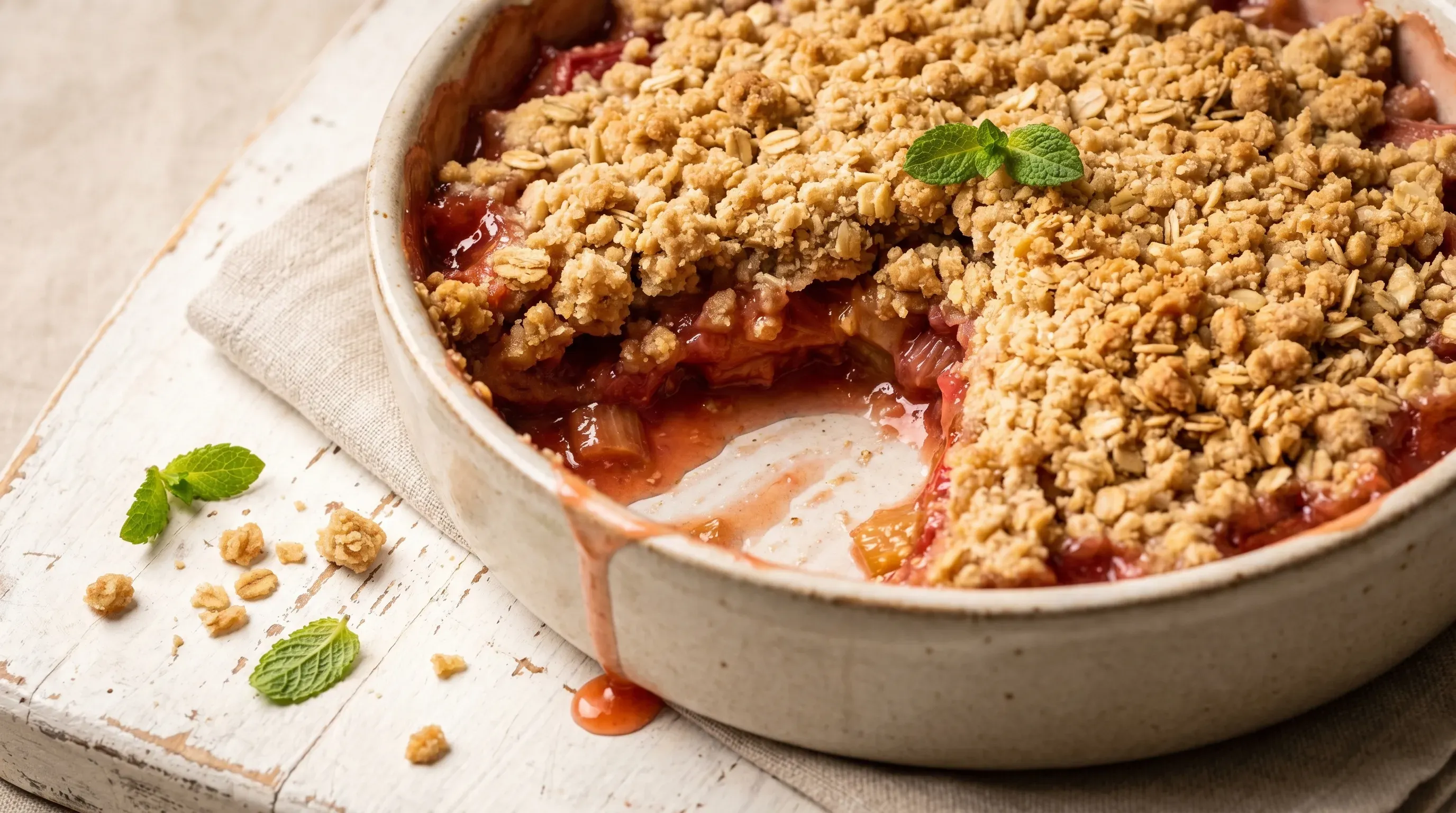 Rhabarber-Apfel Crumble