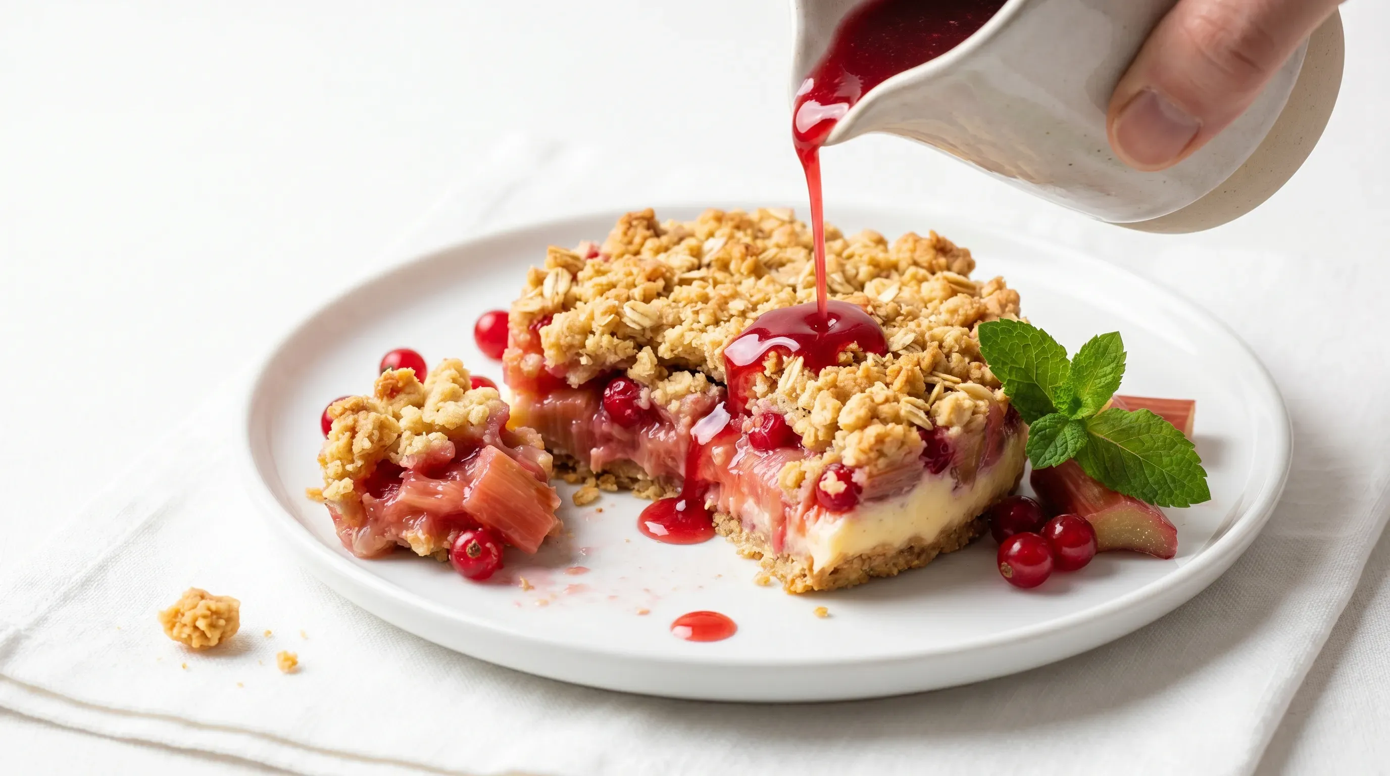 Rhabarber-Johannisbeer-Crumbles