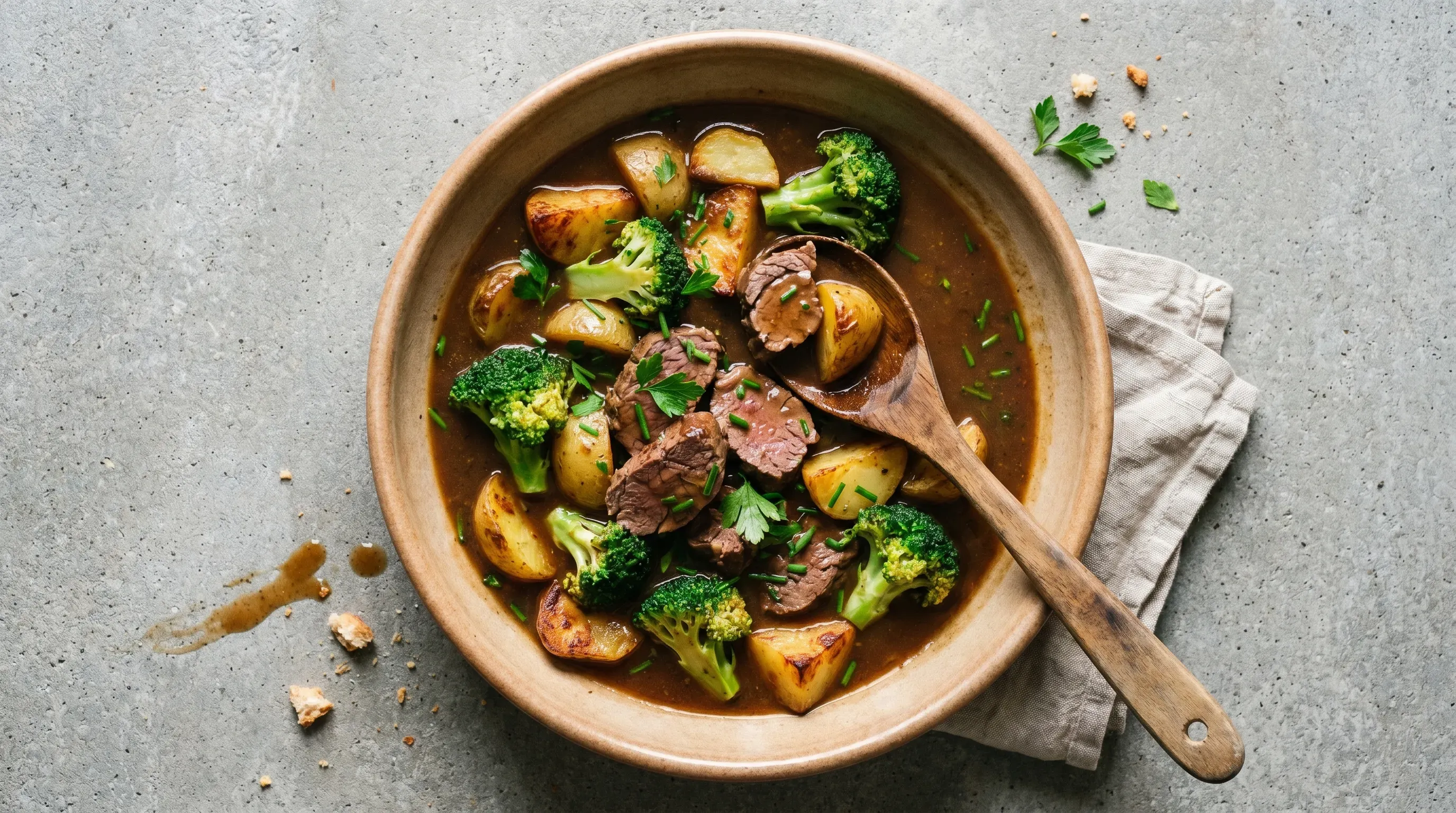 Rinderfilet mit Brokkoli und Kartoffeln