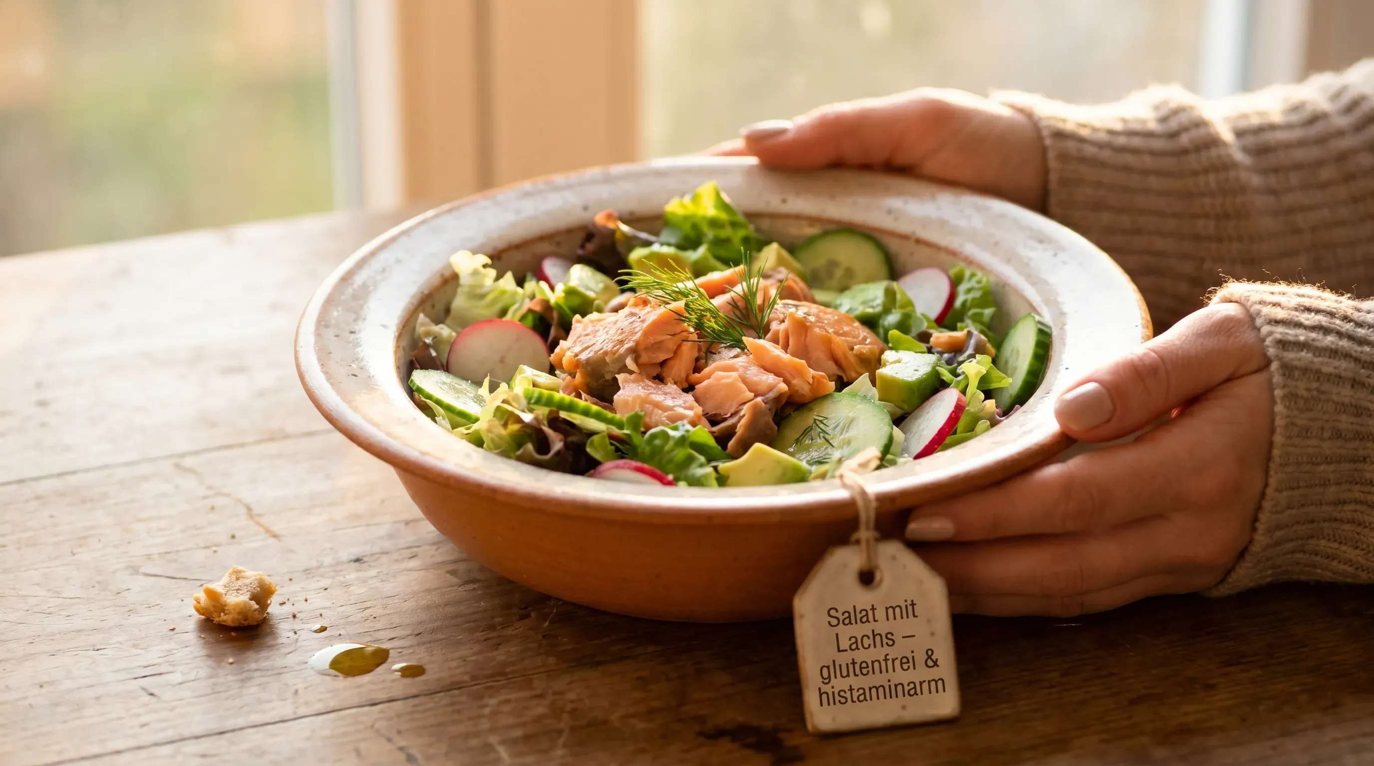 Salat mit Lachs – glutenfrei & histaminarm