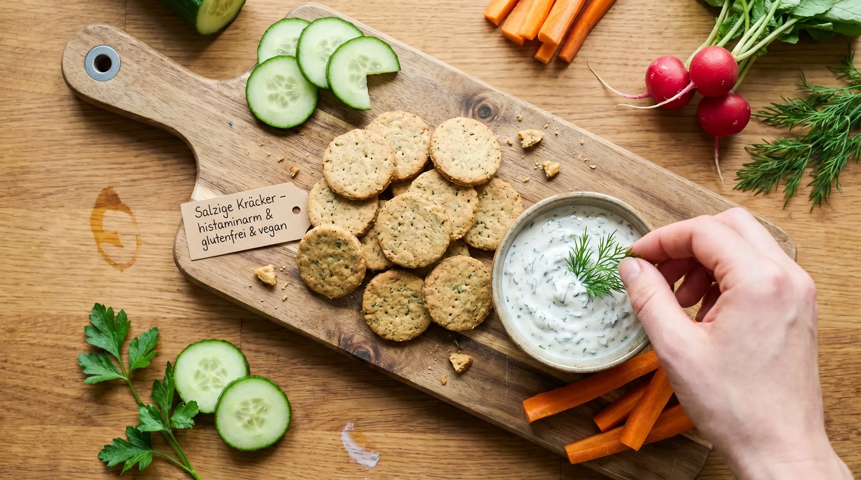 Salzige Kräcker – histaminarm & glutenfrei & vegan