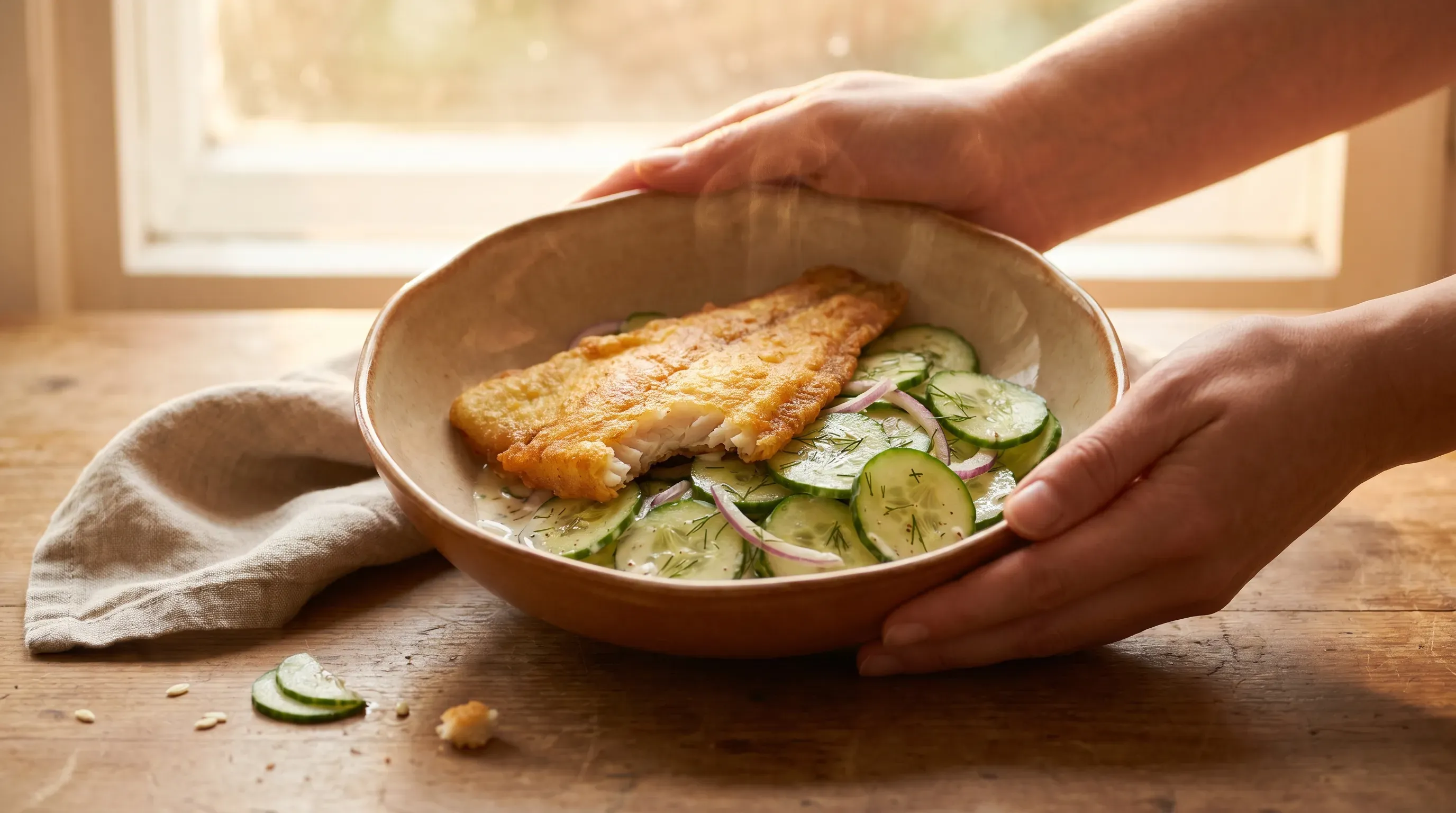 Scholle mit Gurkensalat