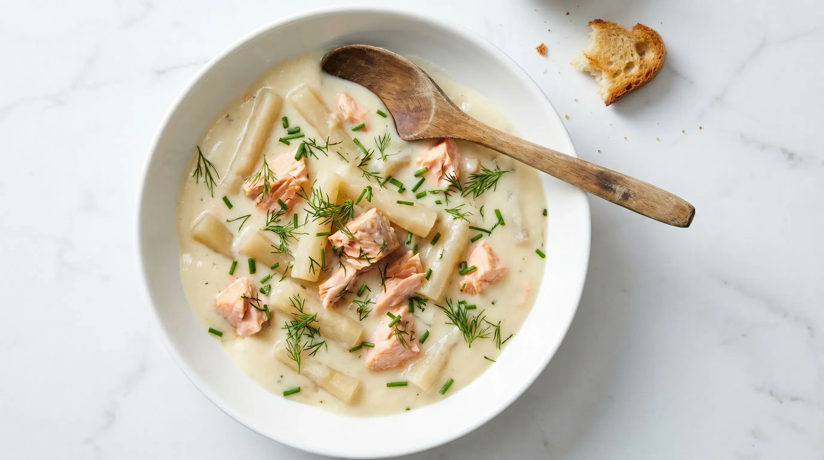 Schwarzwurzel-Cremesuppe mit Wildlachs
