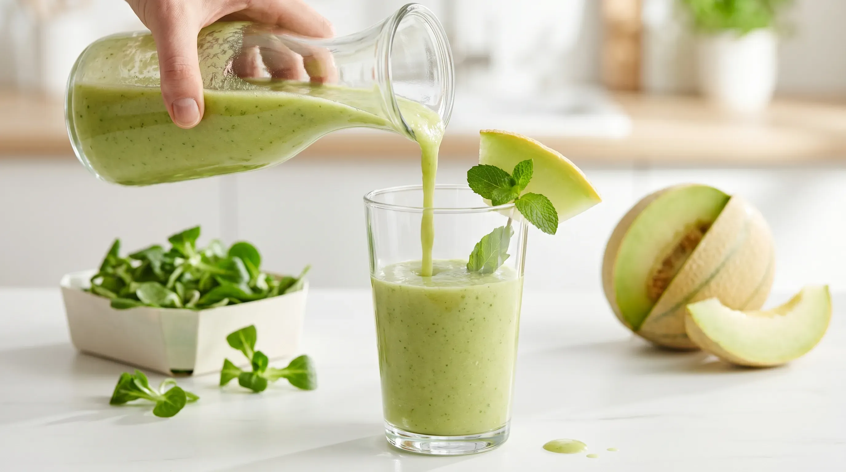 Feldsalat-Melonen-Smoothie