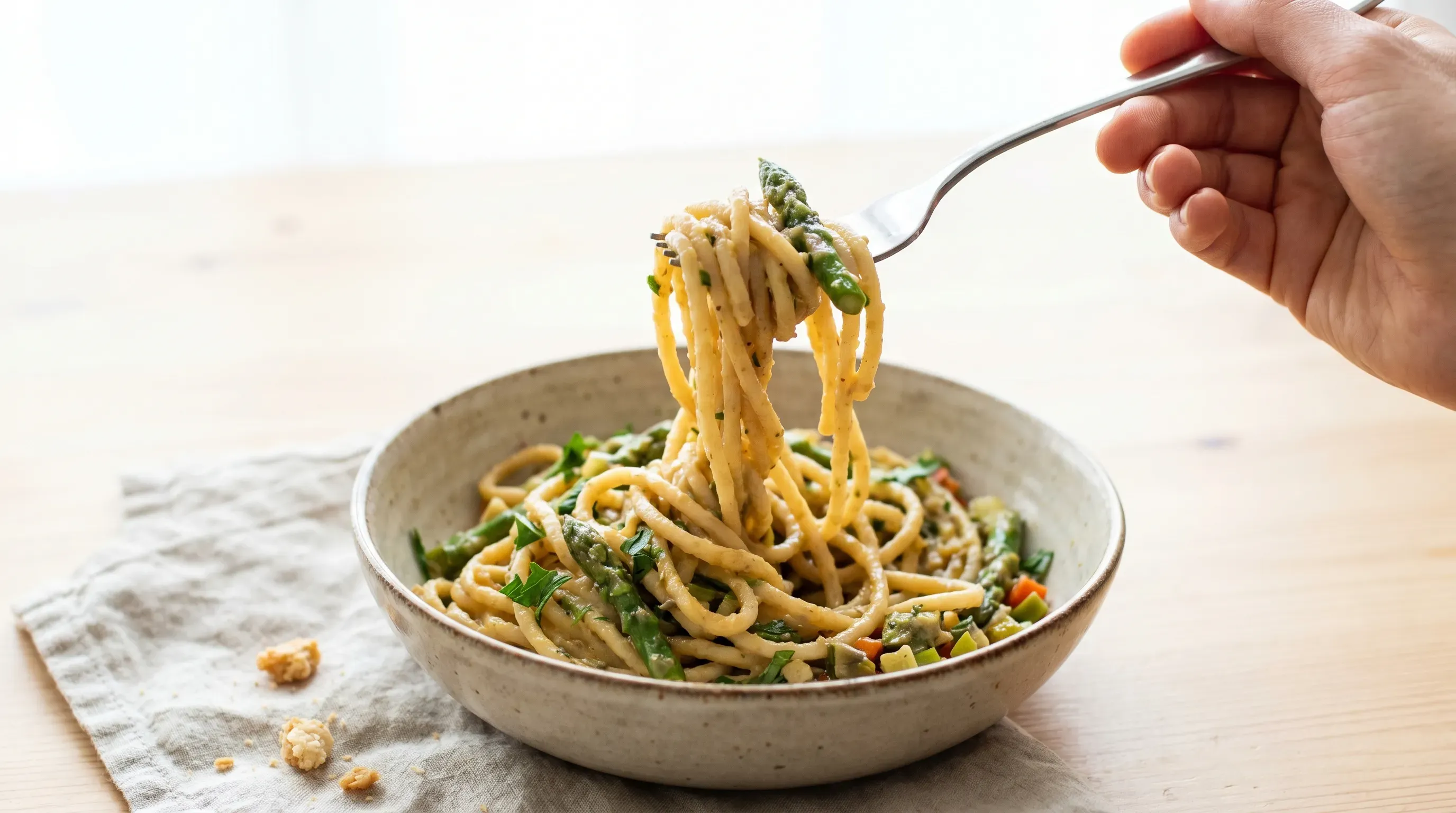 Spargel-Pasta – glutenfrei & vegan & histaminarm