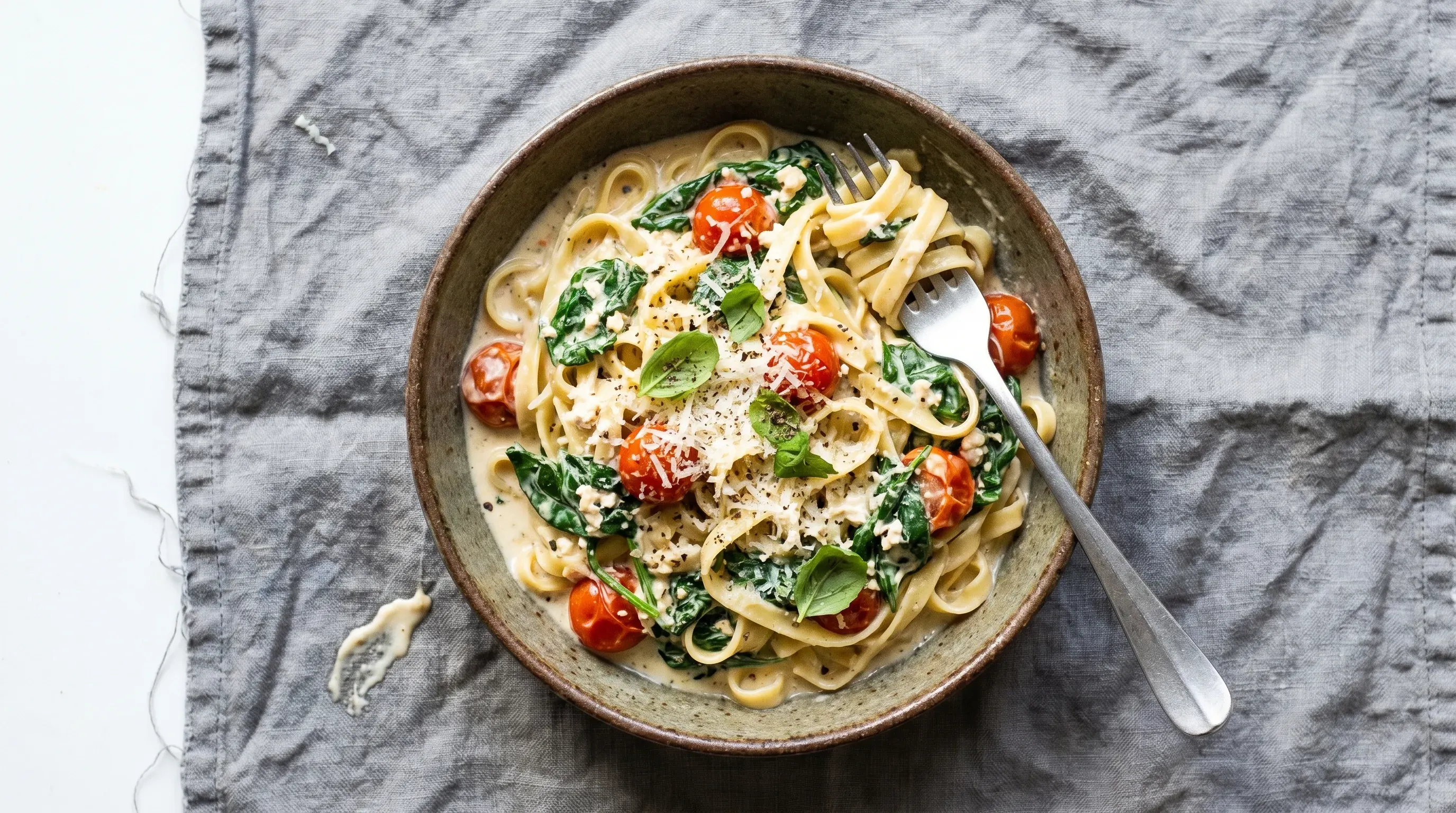 Spinat Seidentofu Pasta