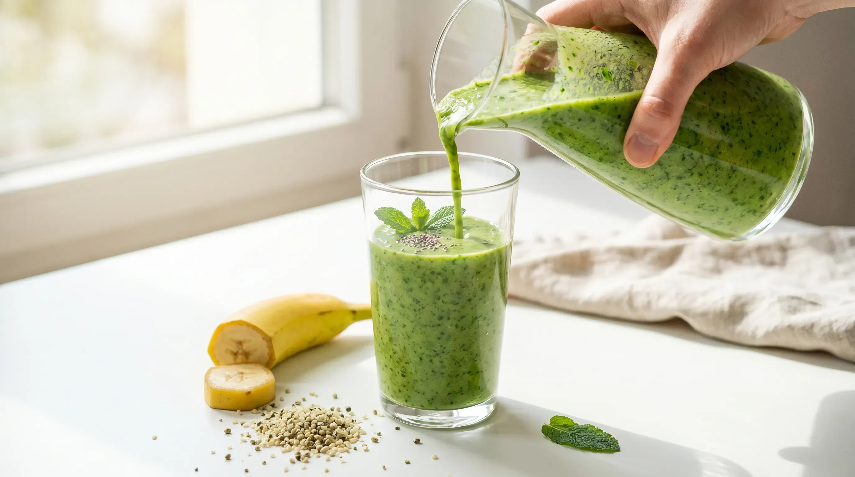 Grüne Smoothie Bowl mit Feldsalat