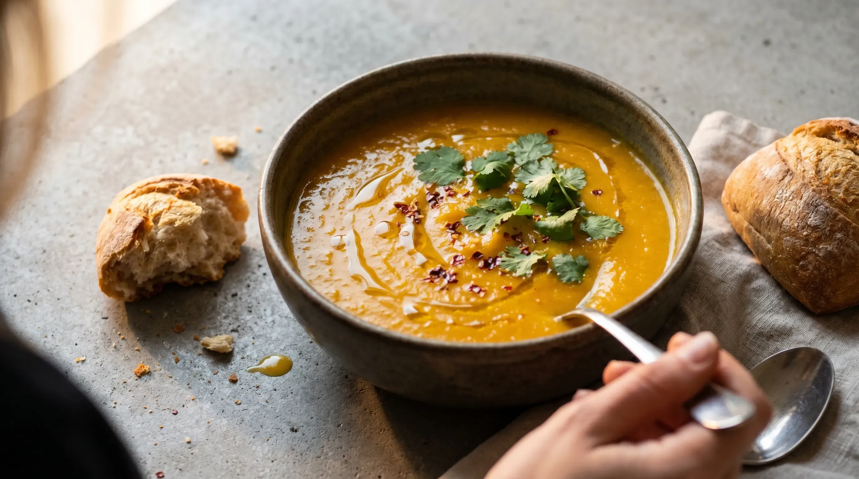Süsskartoffel Mango Suppe