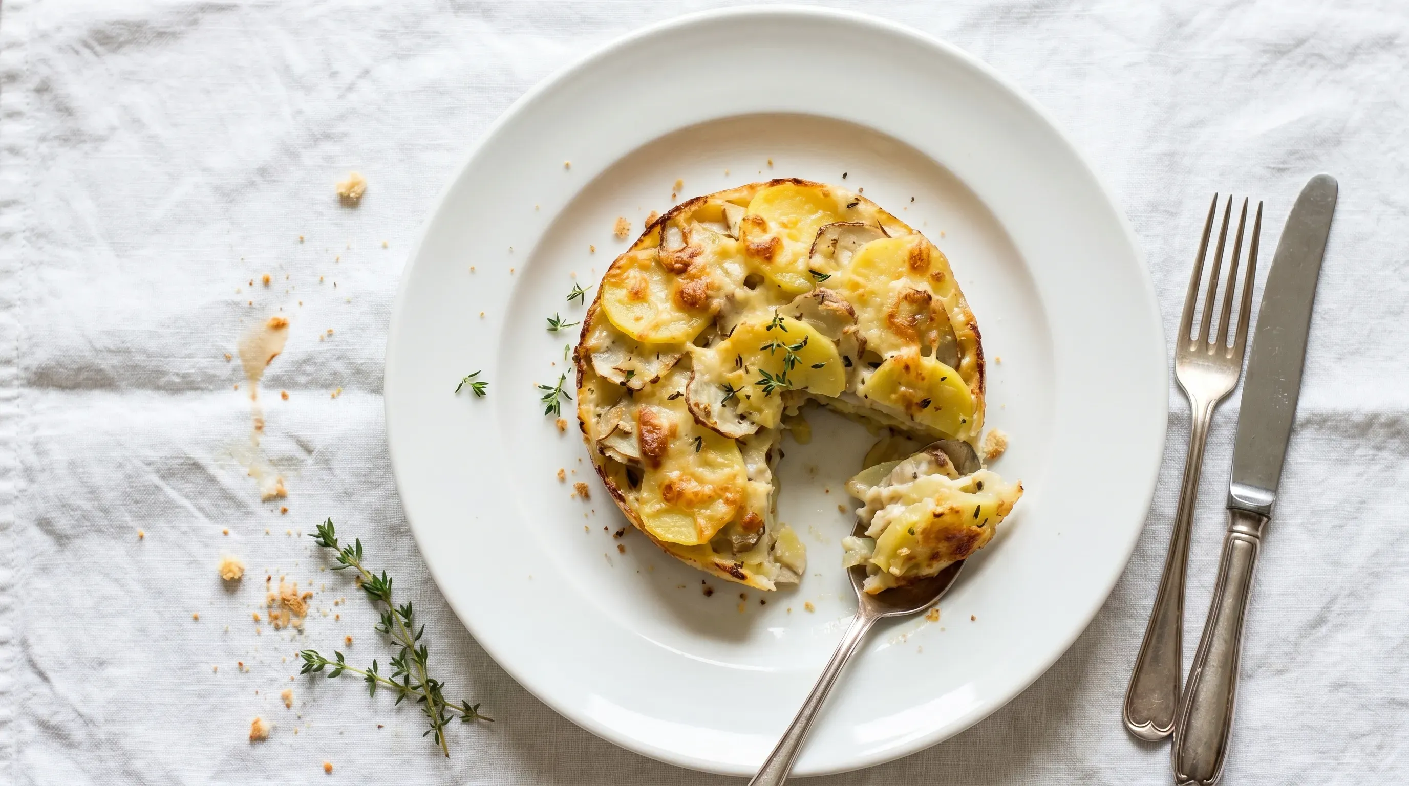 Thymian-Kartoffel-Topinambur-Gratin