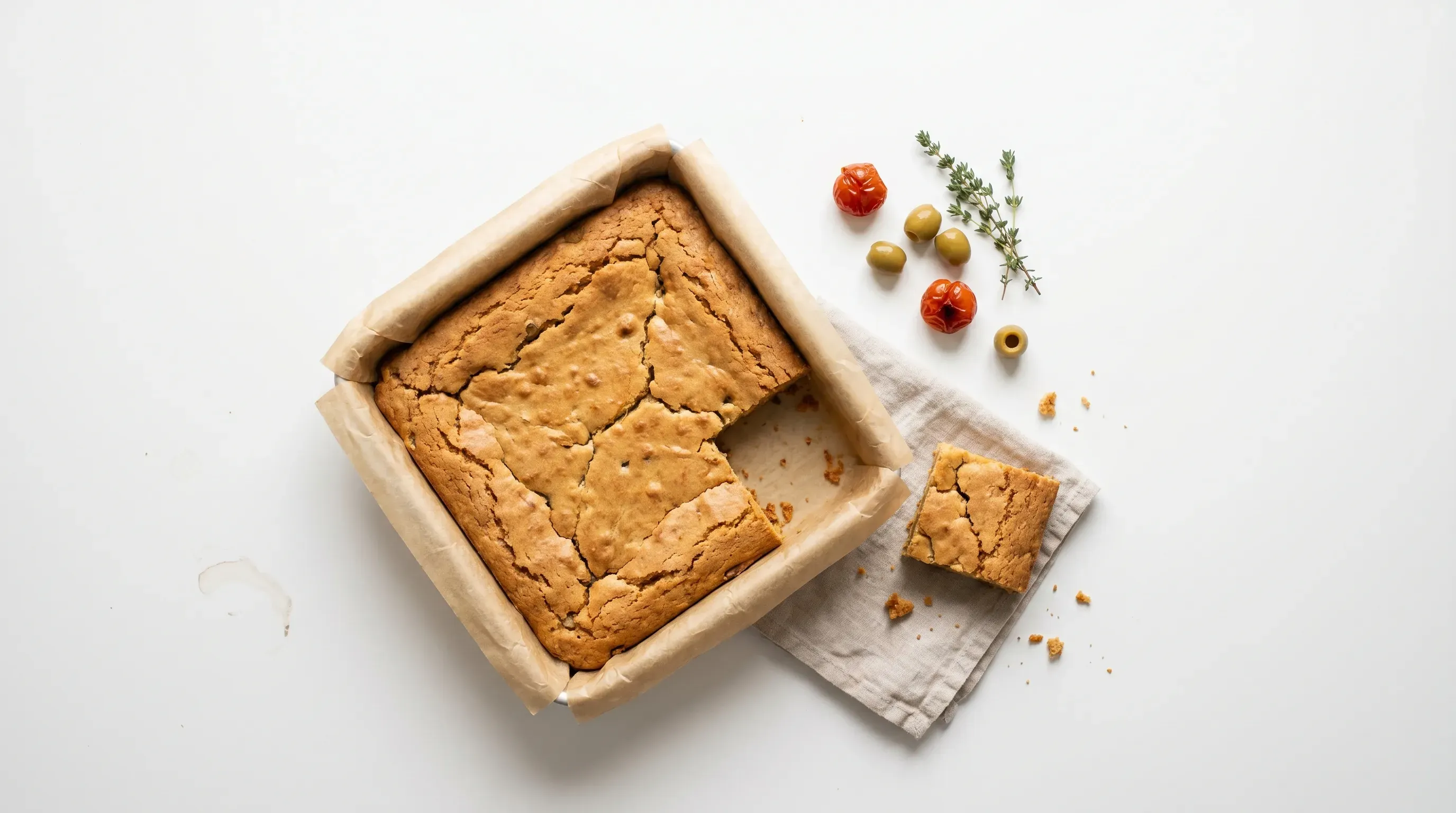 Tomaten-Oliven-Blondies