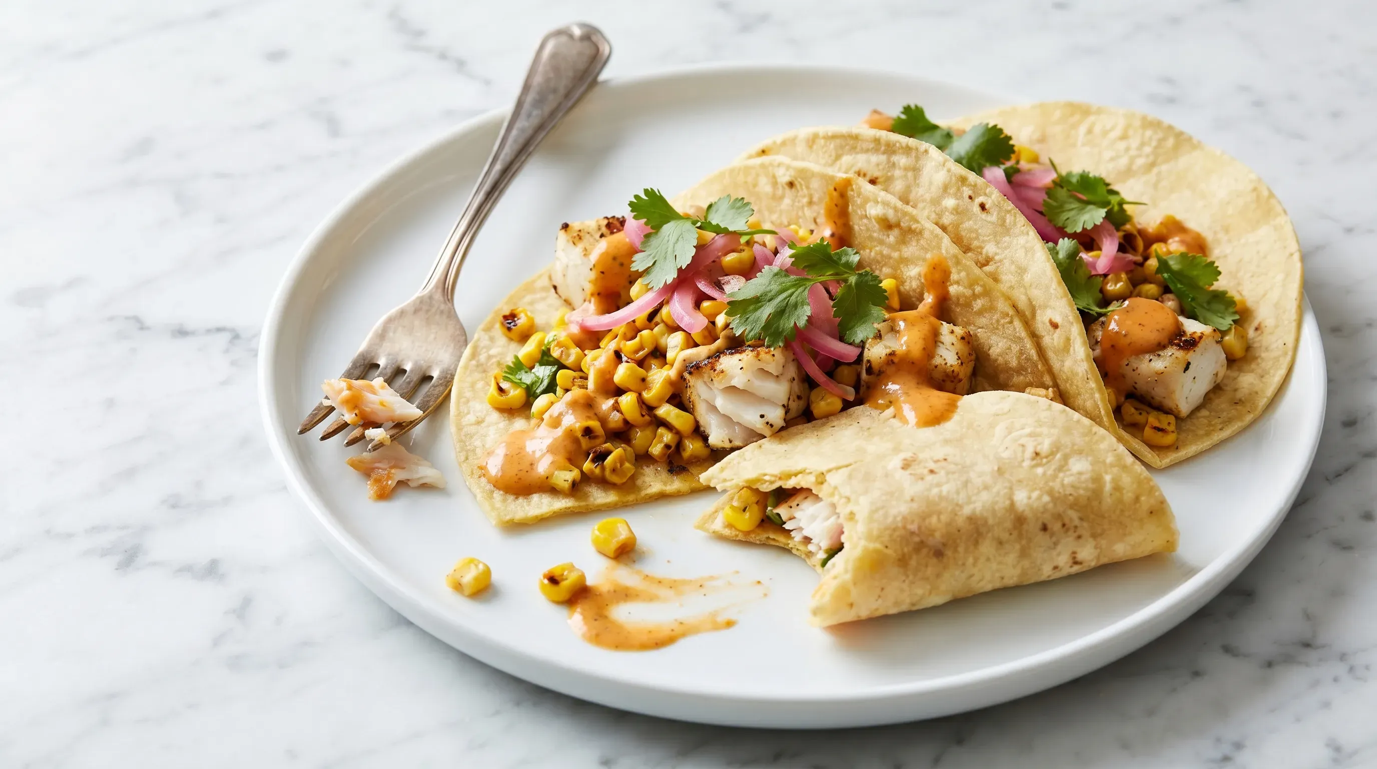 Tortillas mit Mais-Fisch-Füllung
