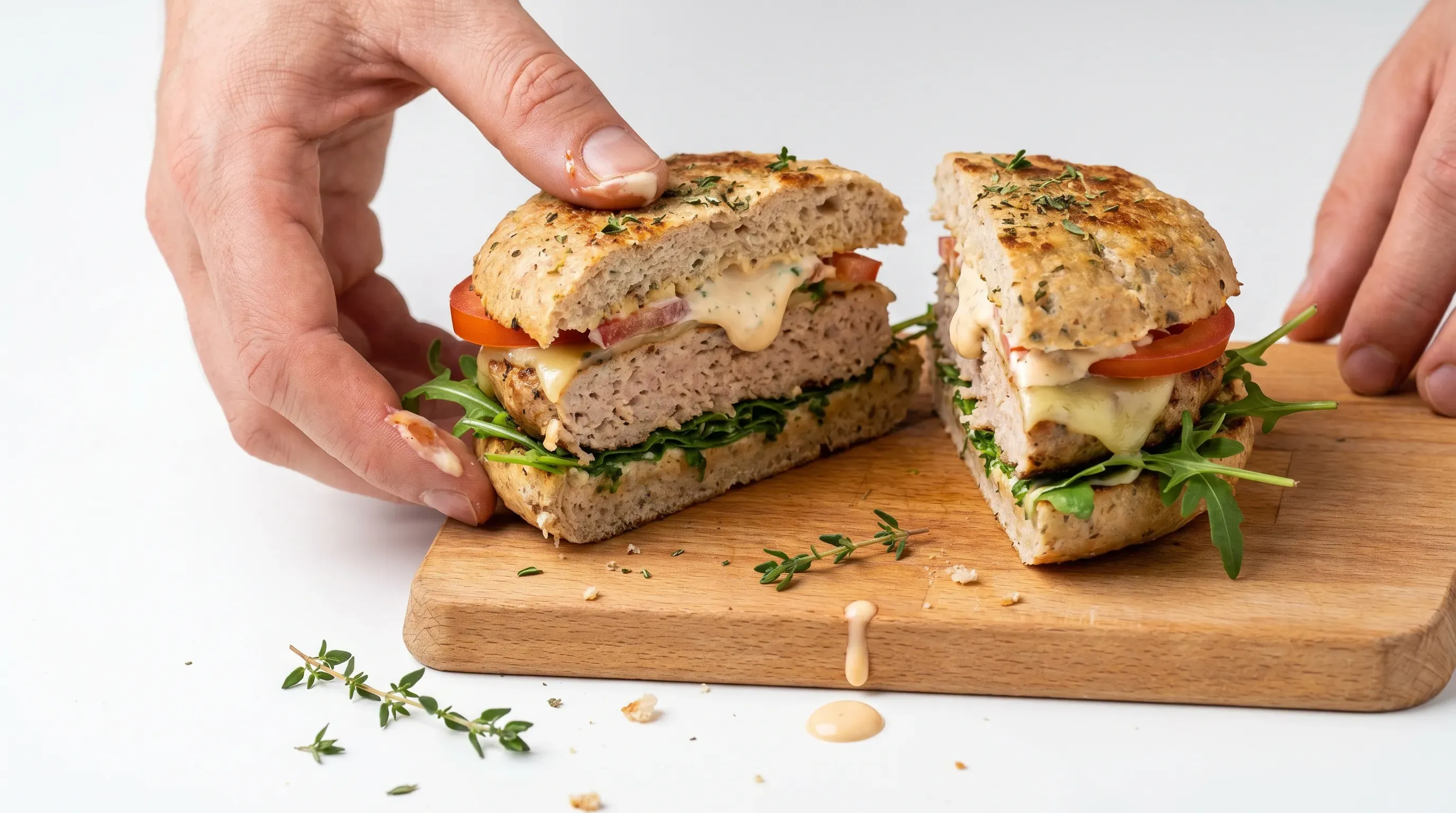 Truthahn-Burger mit Thymian und Oregano
